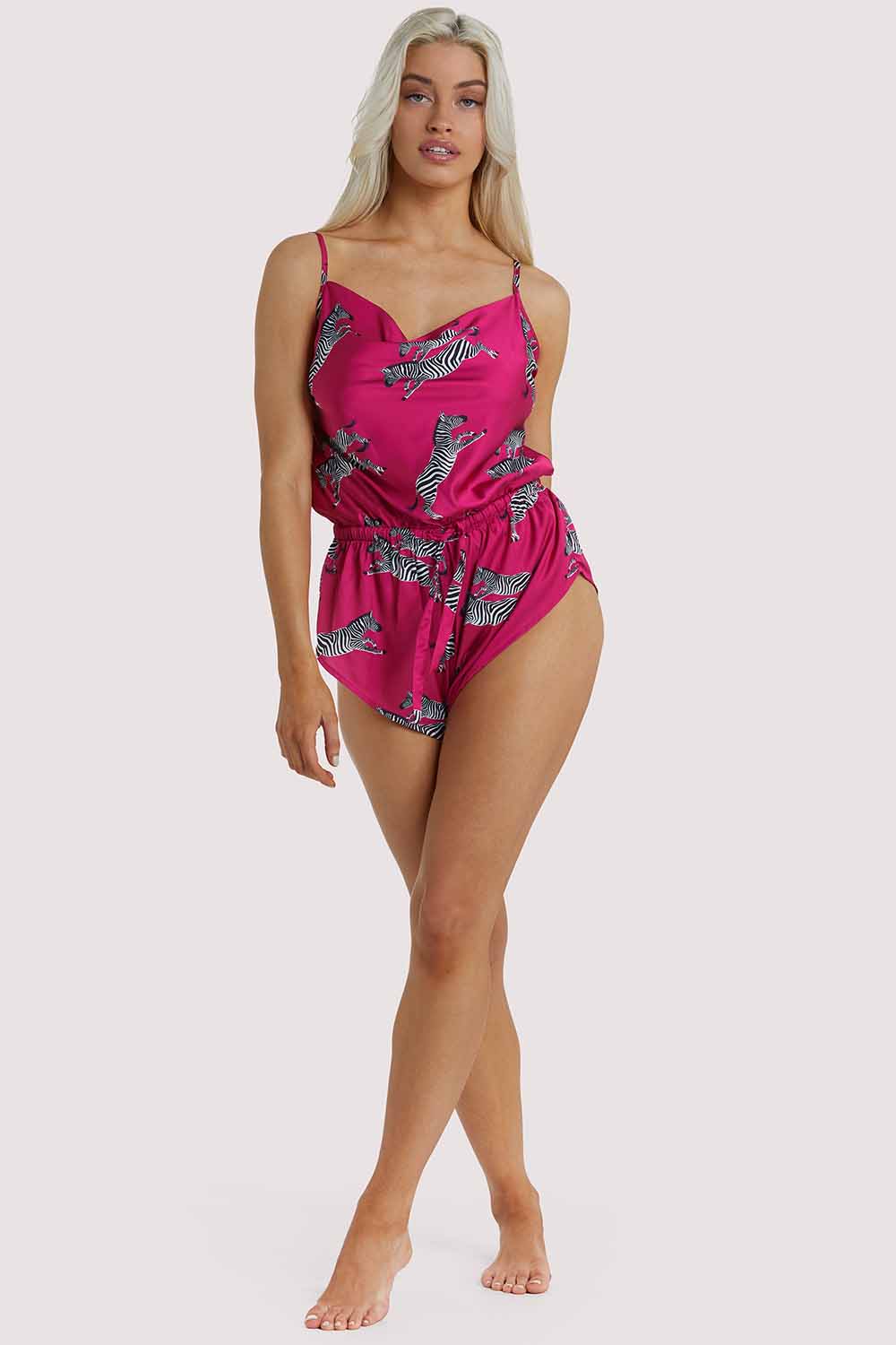 Hot Pink Zebra Playsuit - Image 2