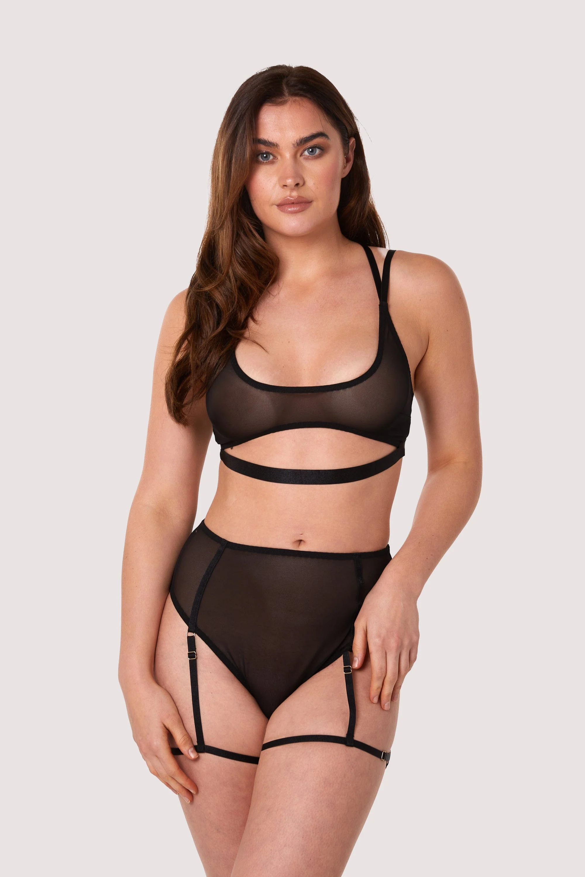 Alice Black Mesh Double Strap Bra - Image 5