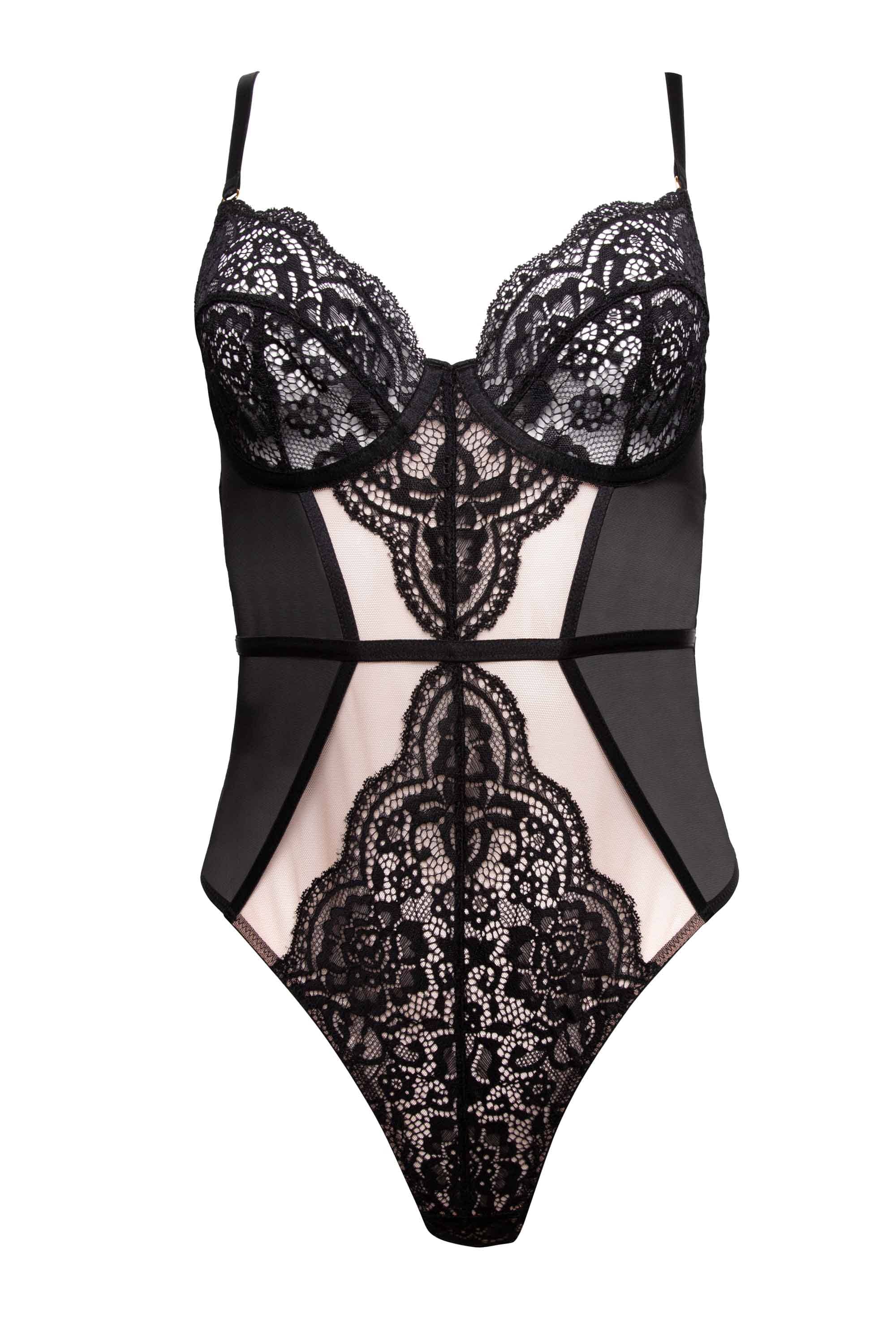 Ariana Black Lace Underwired Body - Image 6