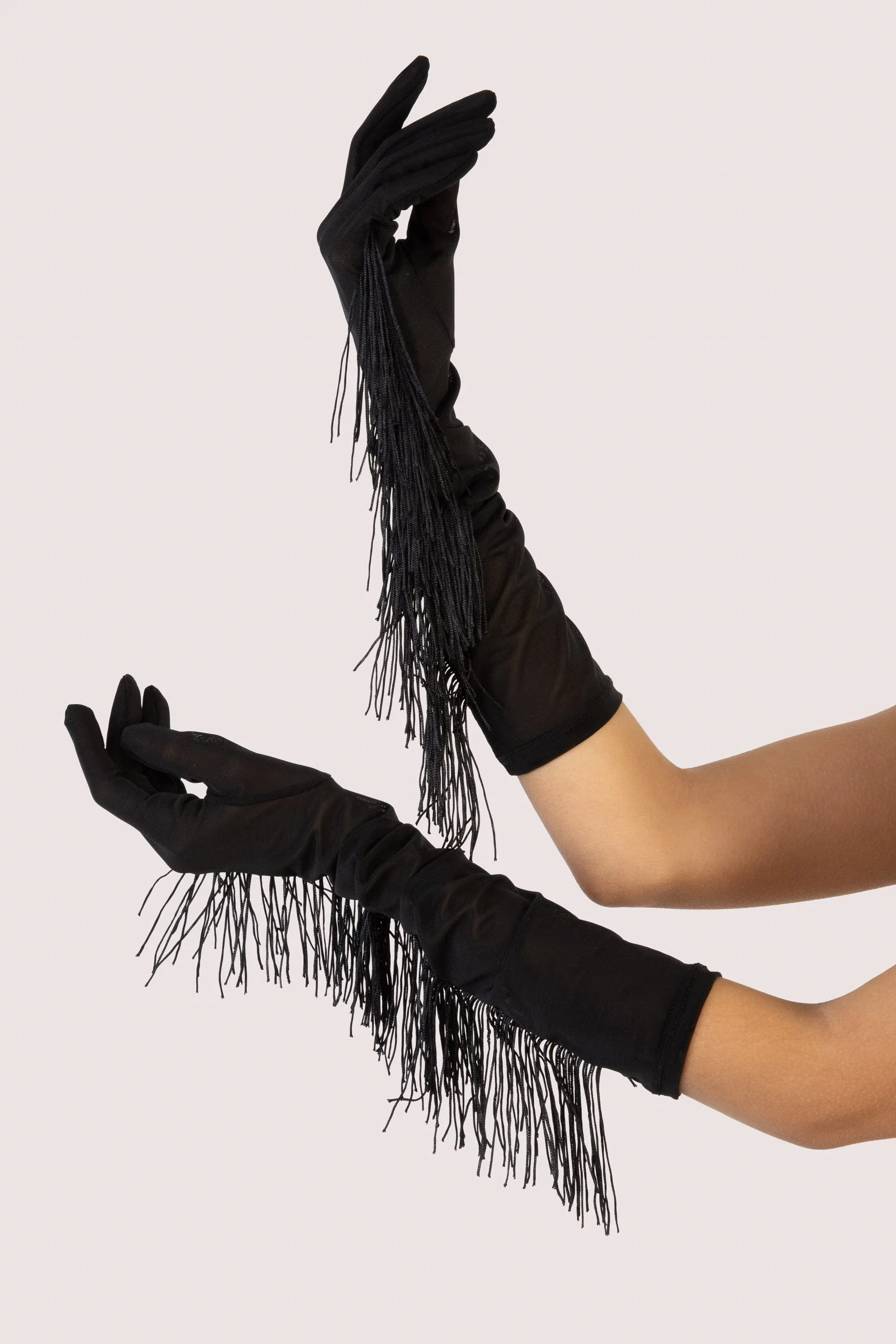 Black Fringe Gloves - Image 3