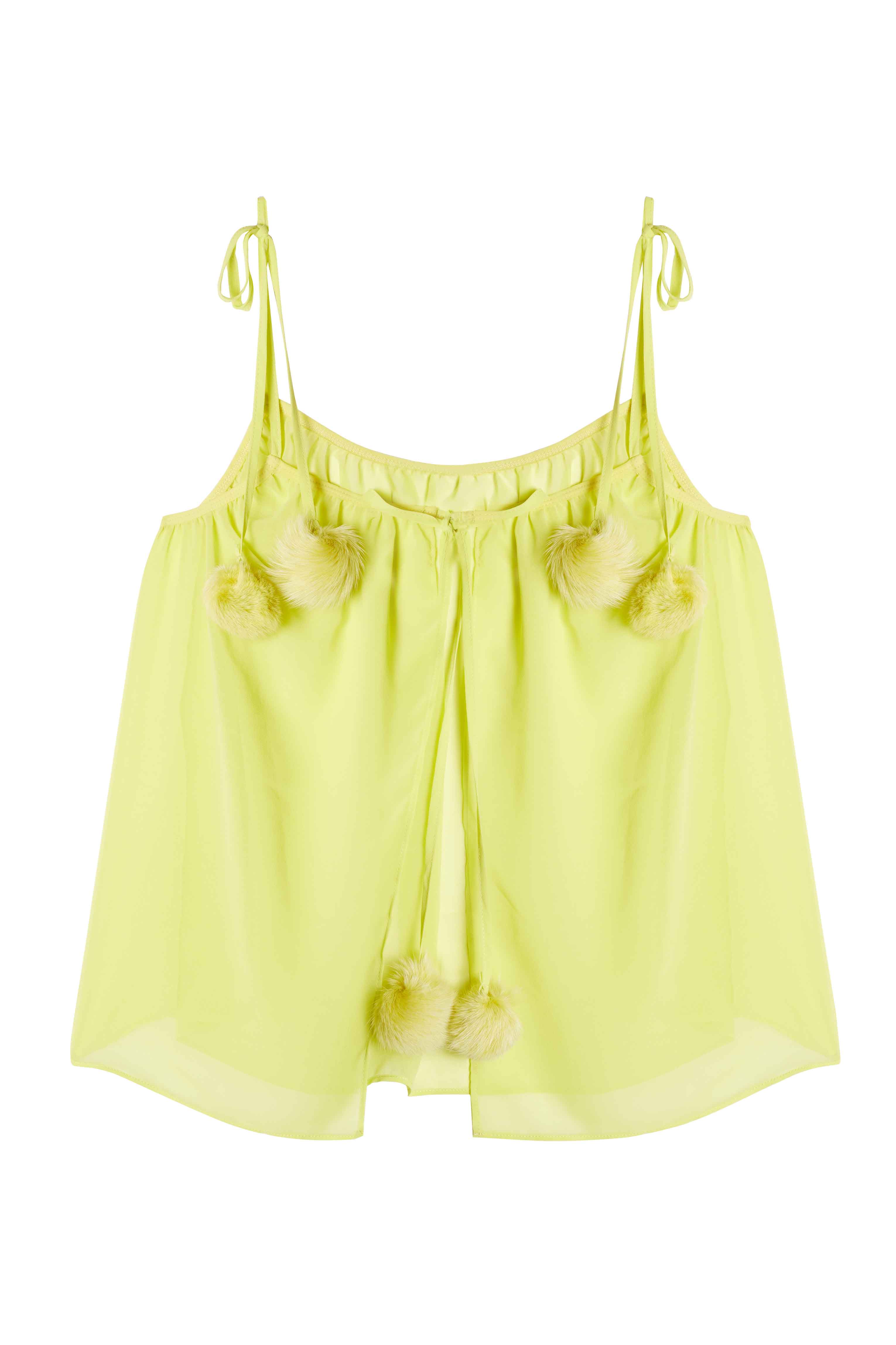 Chartreuse Dolores Pom Pom Chemise - Image 7