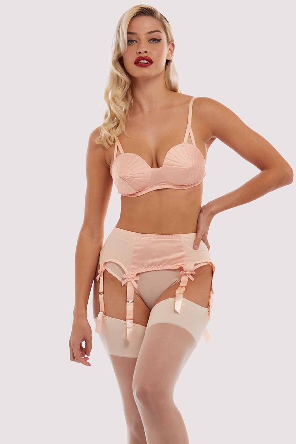 Peach Classic Suspender Belt - Image 3