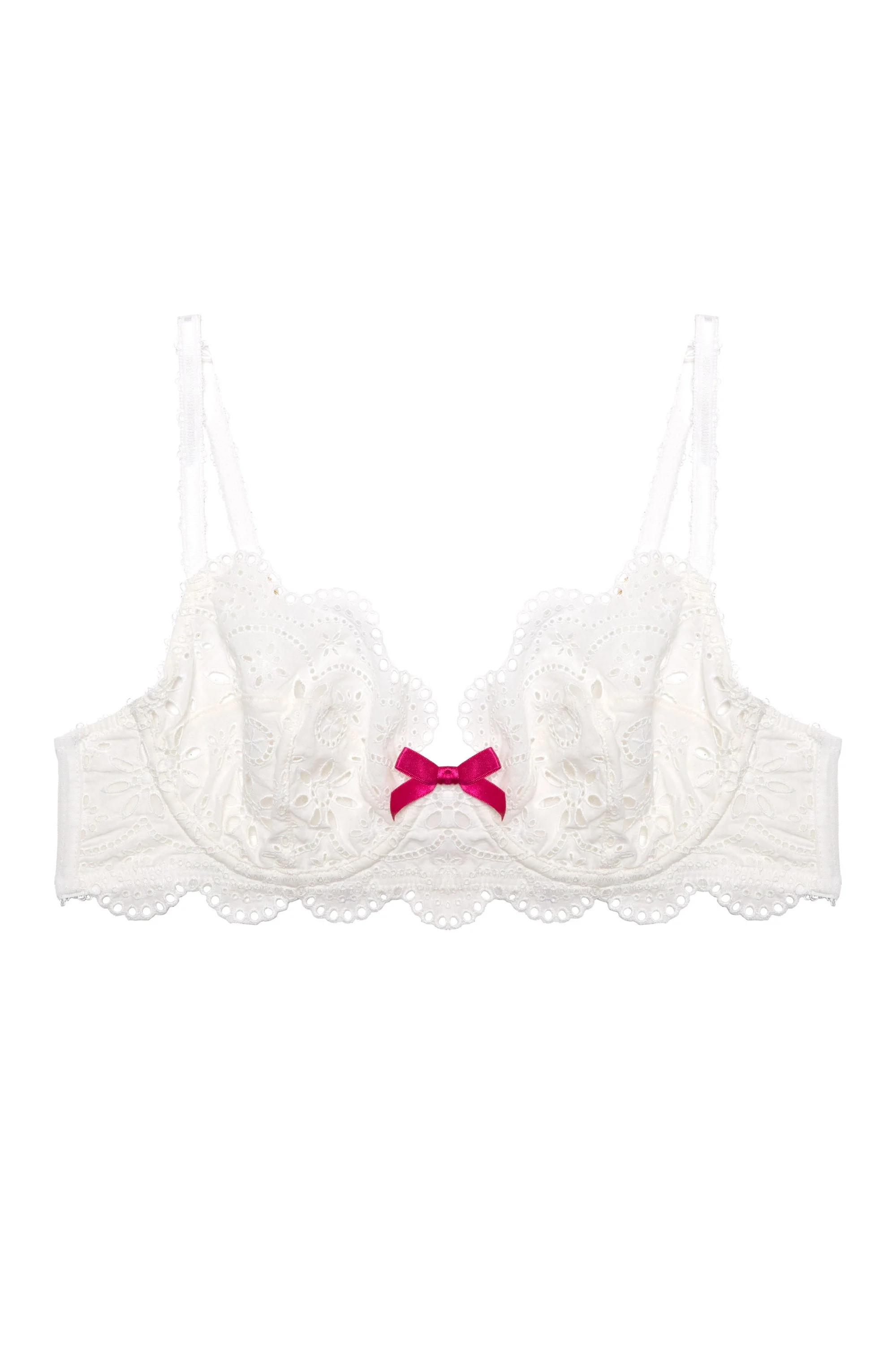 Camille White Broderie Balconette Bra - Image 5