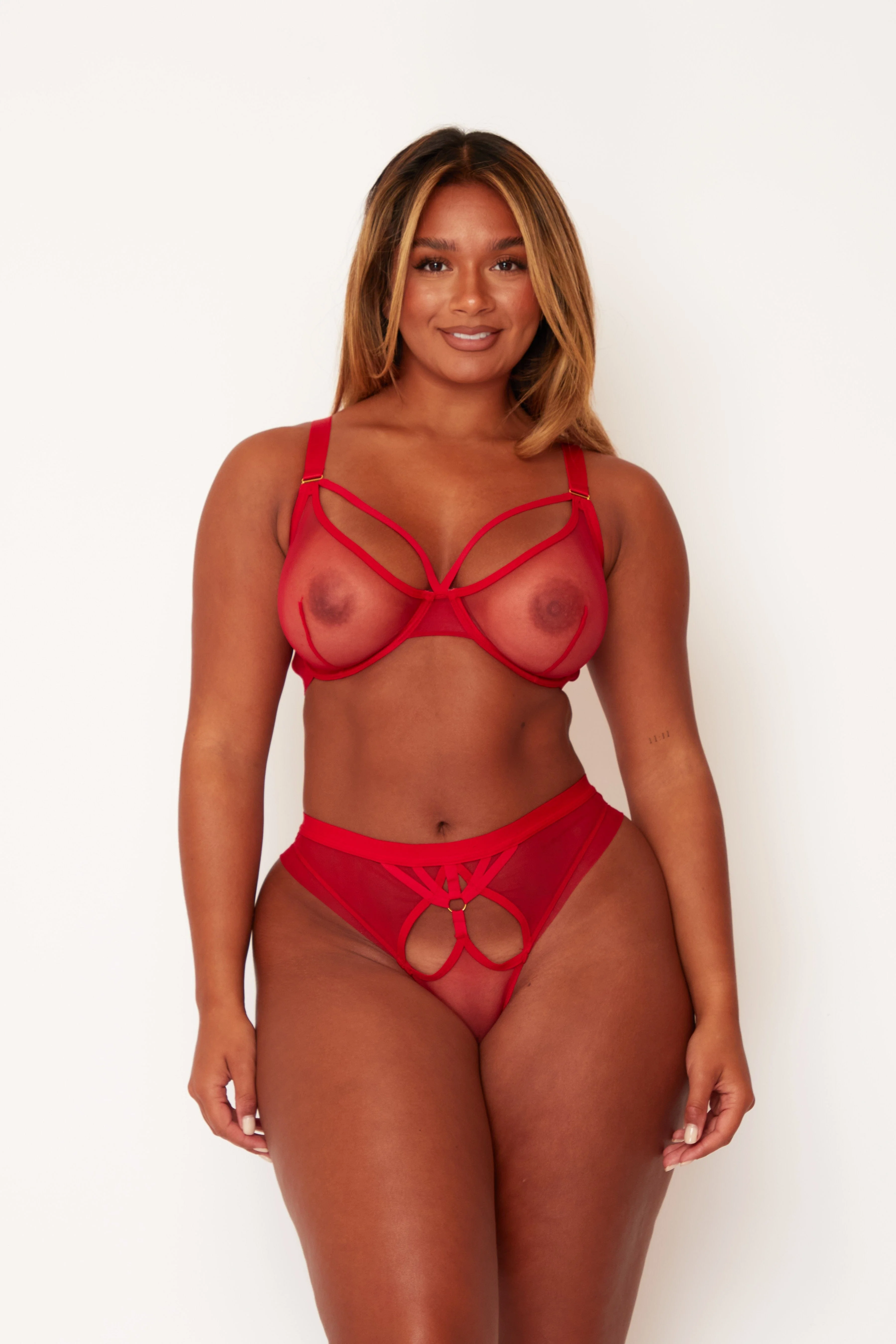Carina Red Wired Bra - Image 2