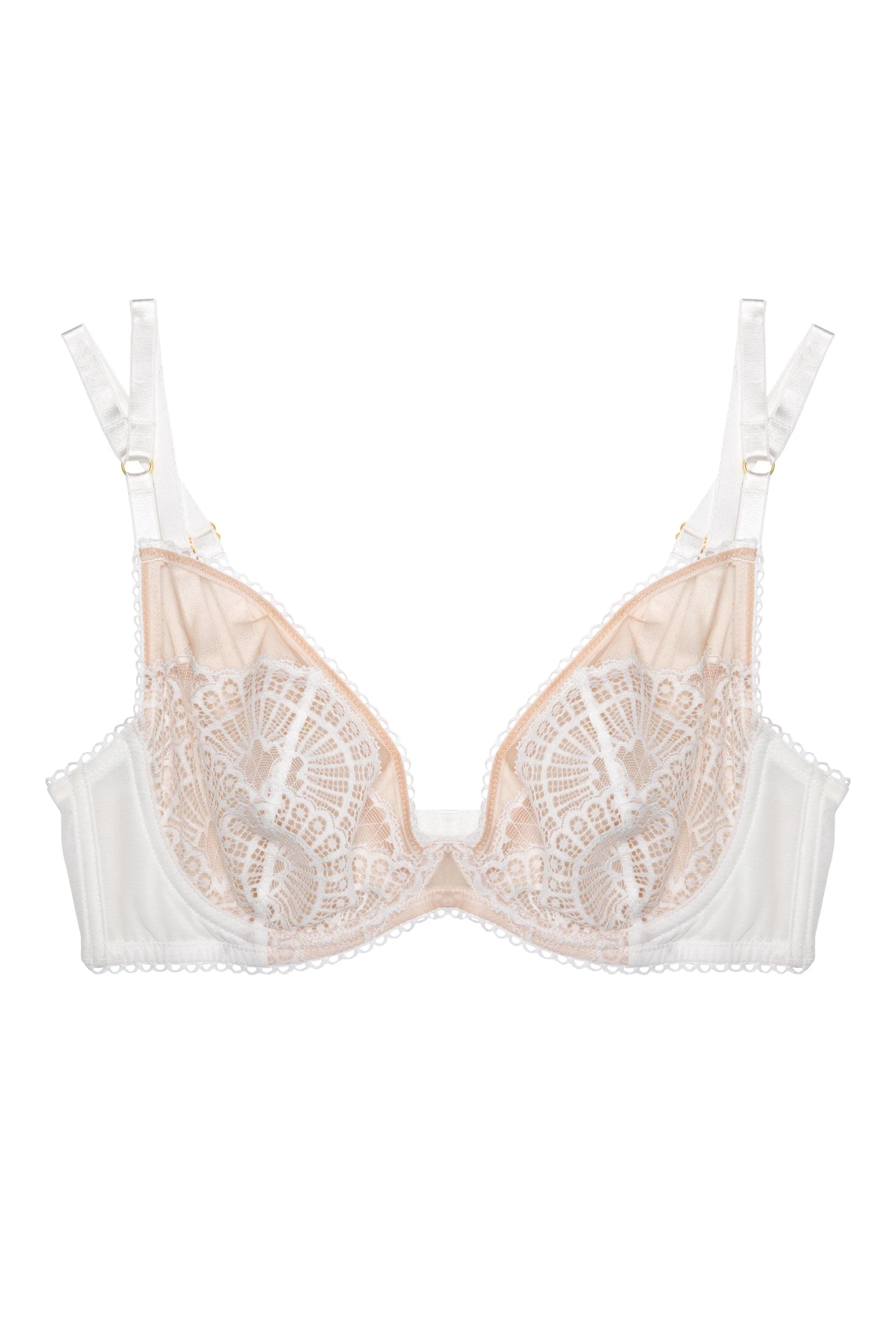 Carmen White Lace Plunge Bra - Image 8