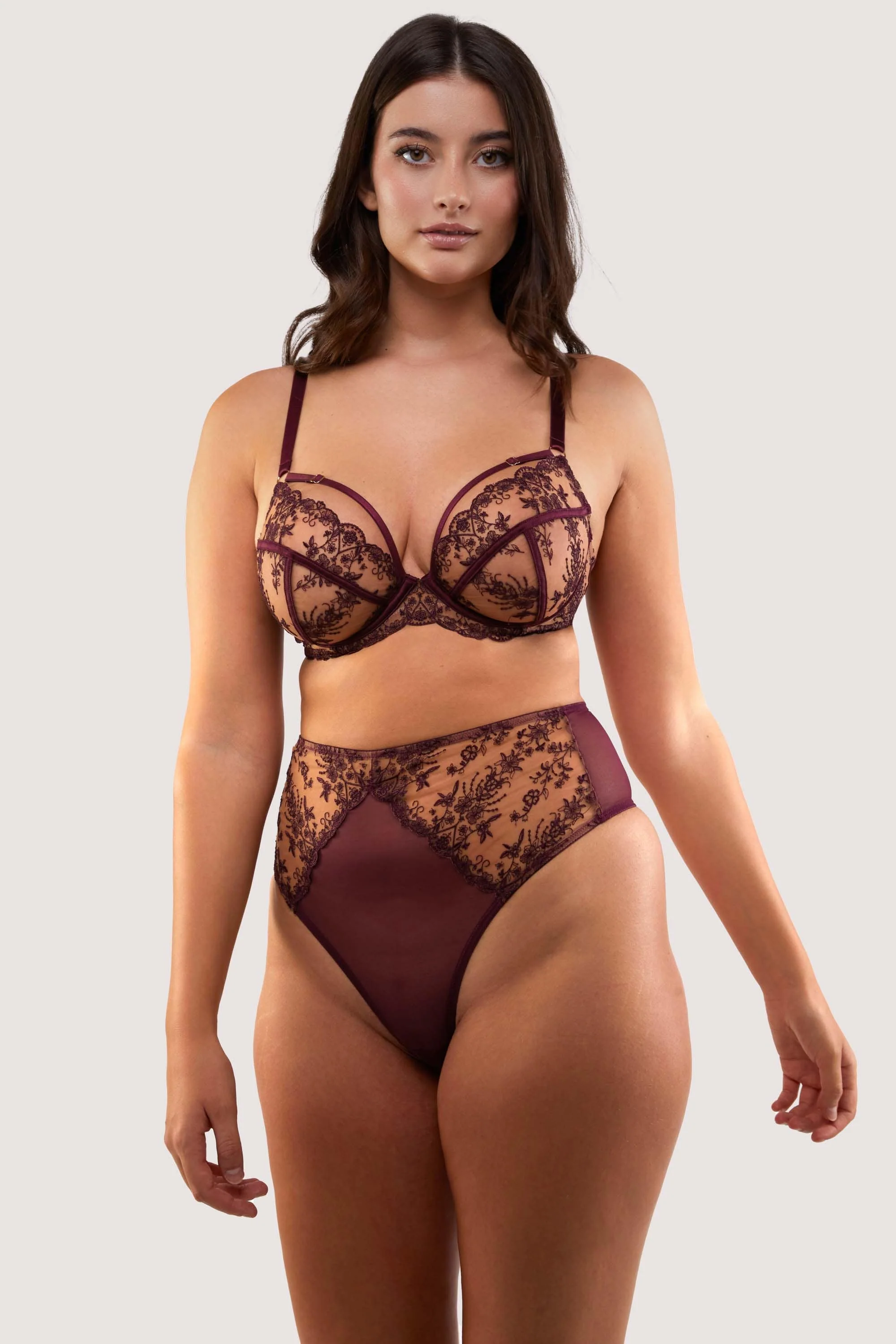 Cassia Wine Custom Embroidery Bra - Image 5