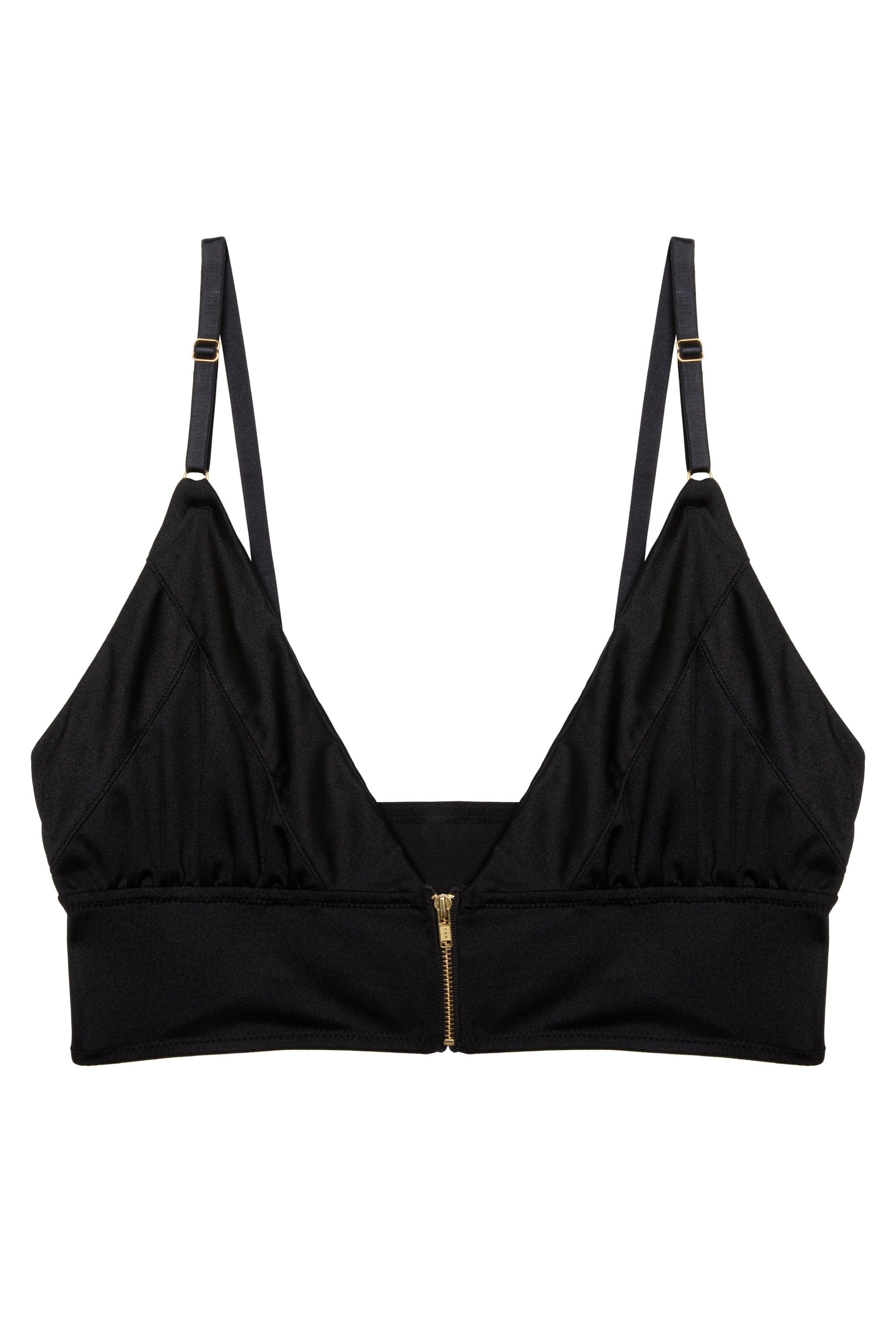 Daphne Black Microfibre Wireless Zip Bra - Image 7