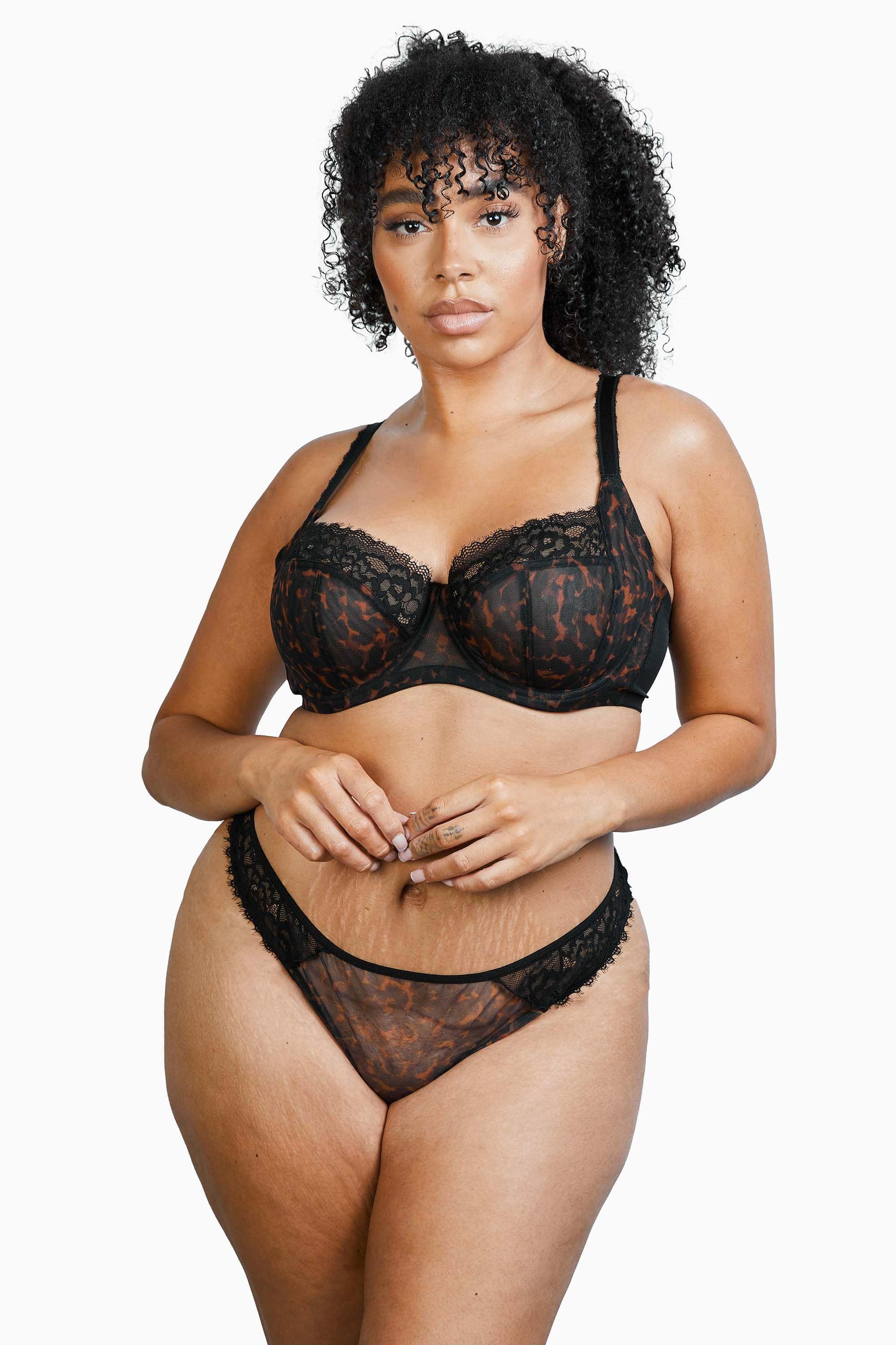 Rosalyn Black Tortoiseshell Lace Full Cup Bra - Image 5