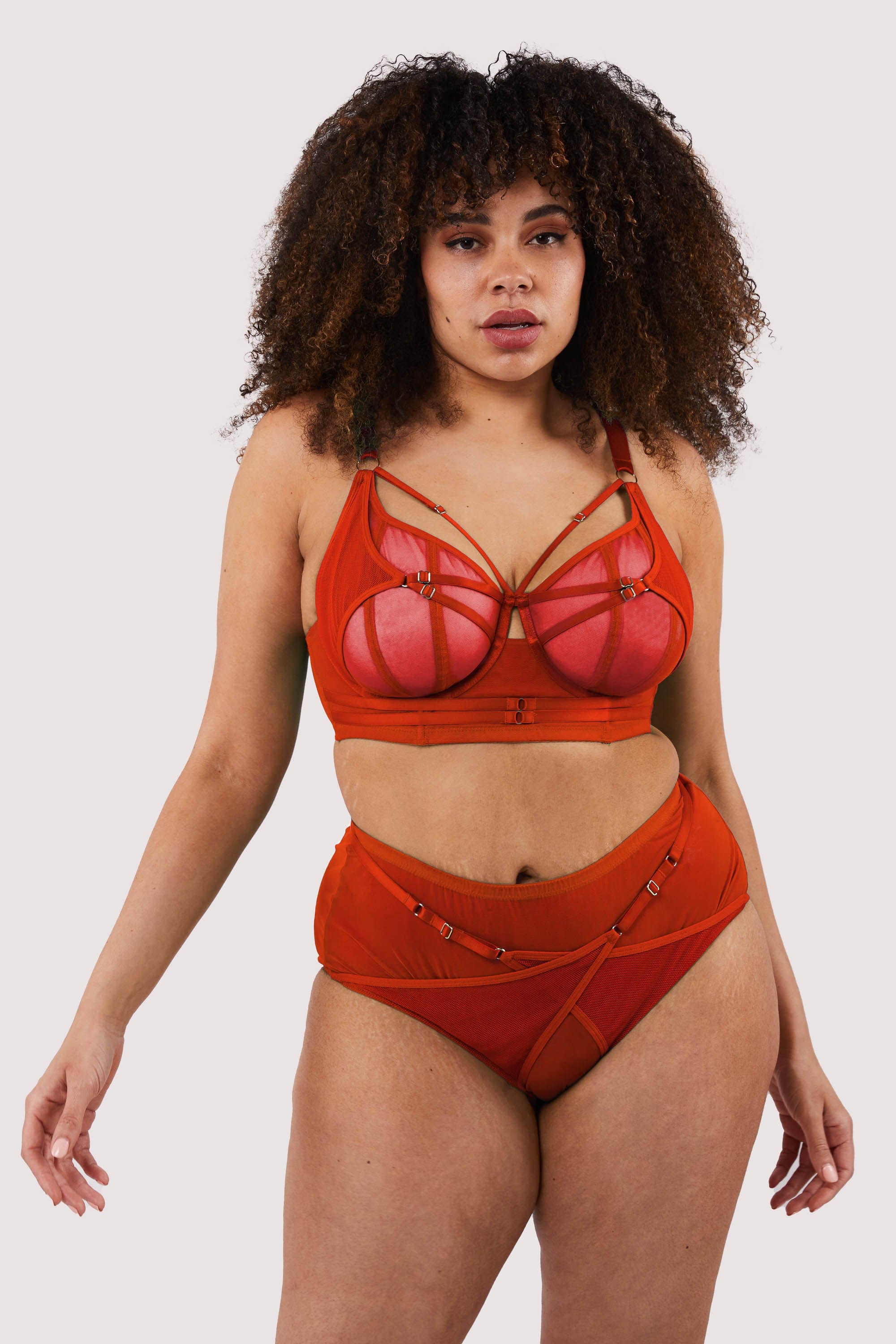Eddie Red Crossover Wrap High Waist Brief - Image 10