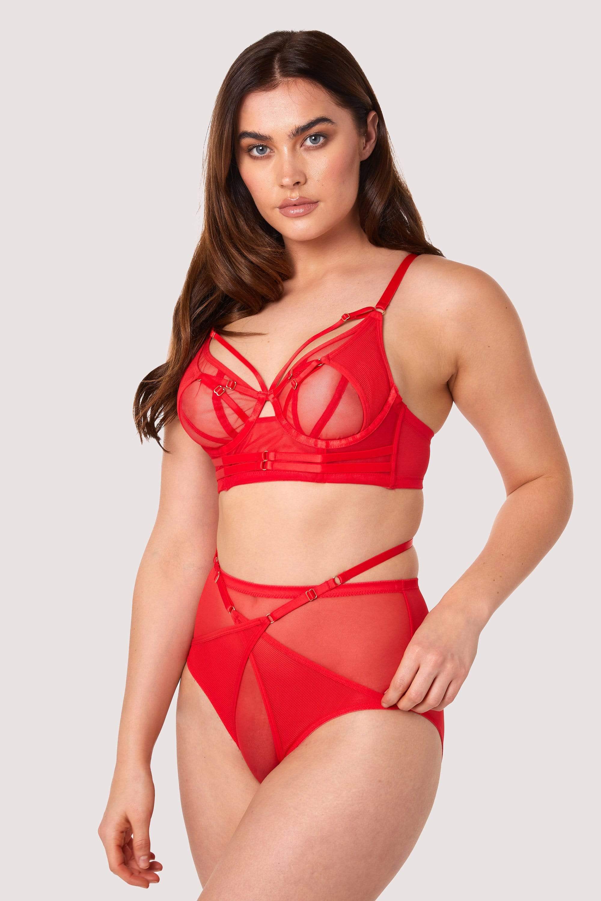 Eddie Red Crossover Wrap High Waist Brief - Image 6