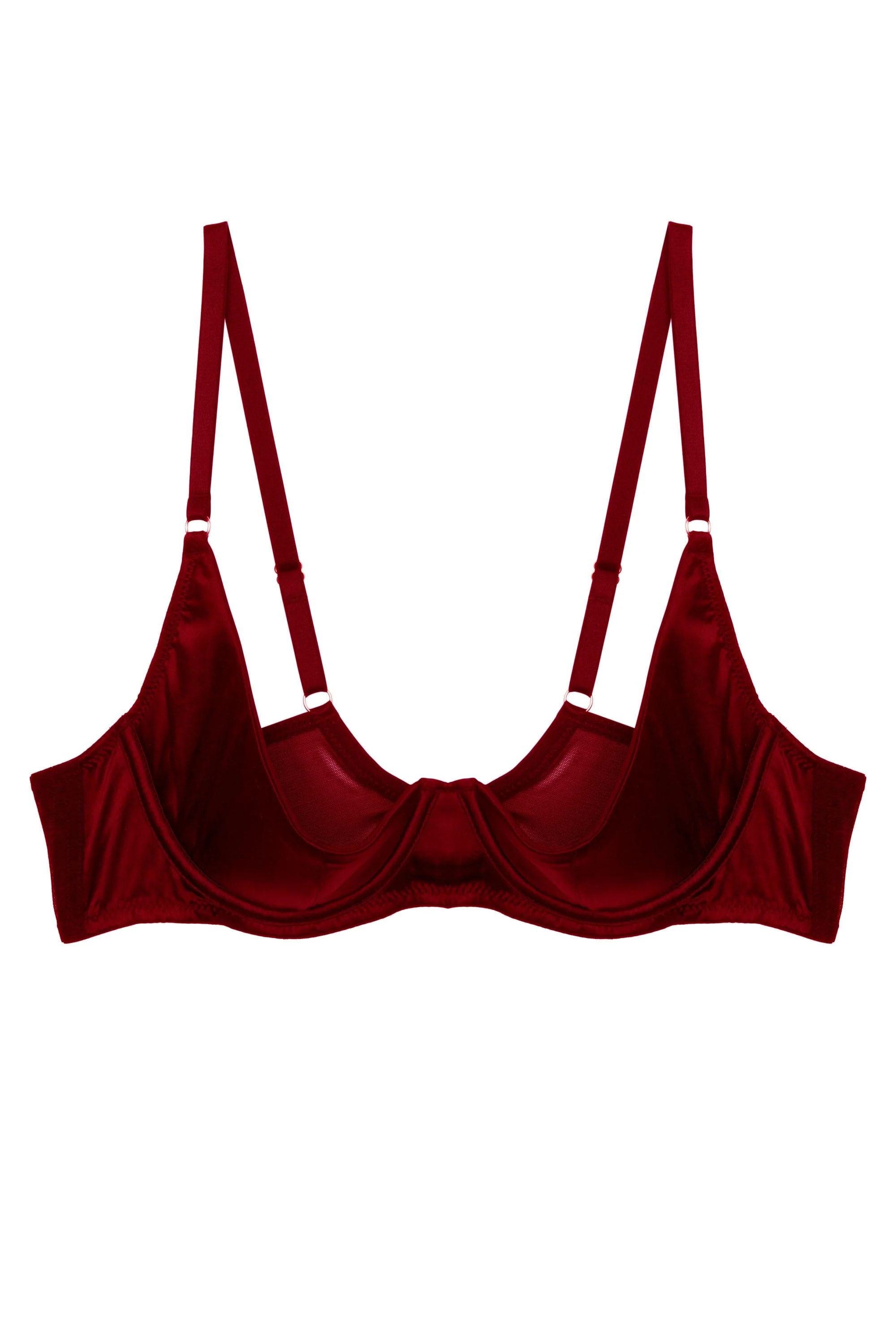 Etta Red Satin Quarter Cup Bra Set - Image 7