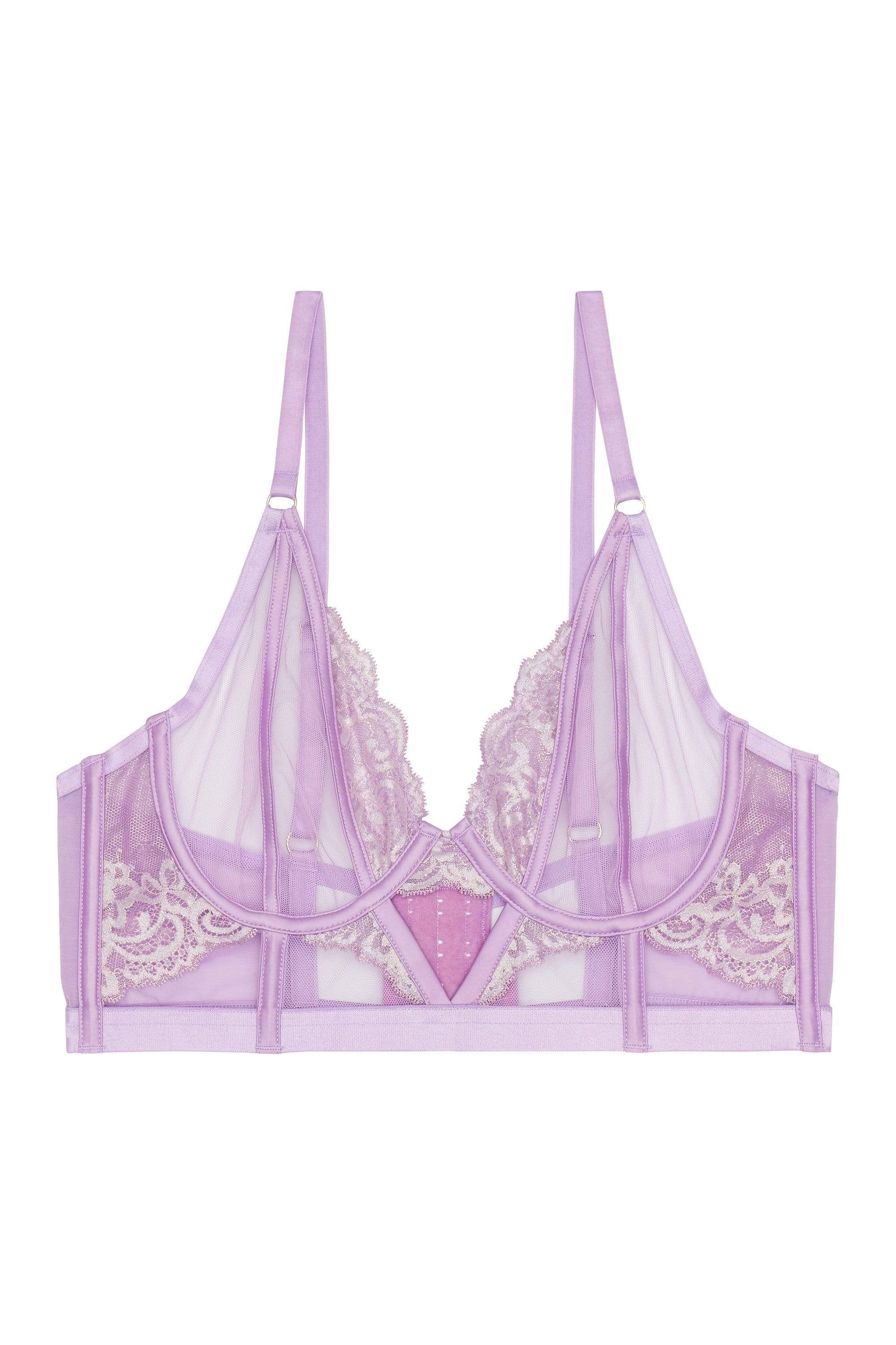 Fenella Lace and Net Longline Bra Curve - Image 6