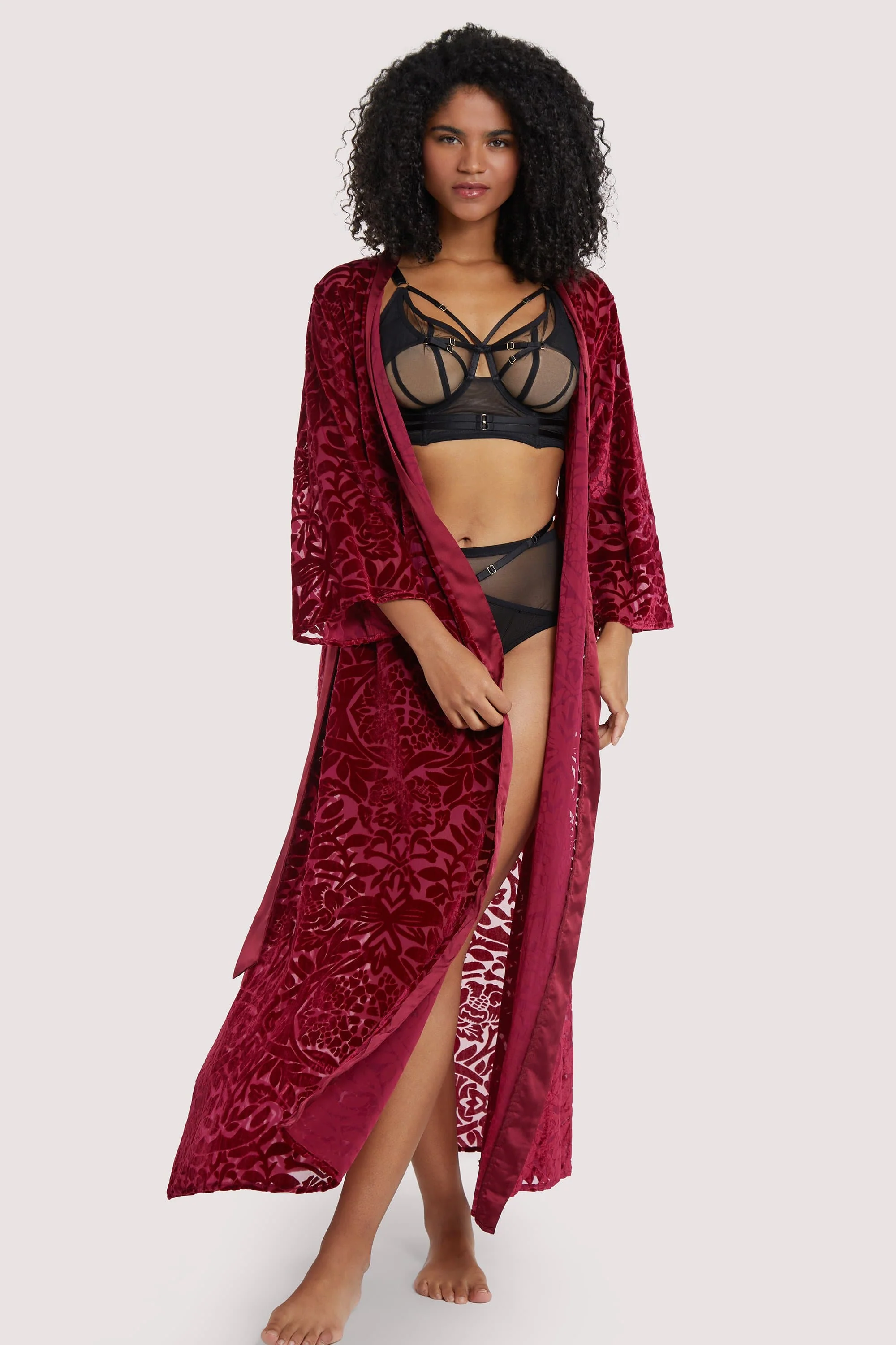 FFFB Wine Devore Gown - Image 2