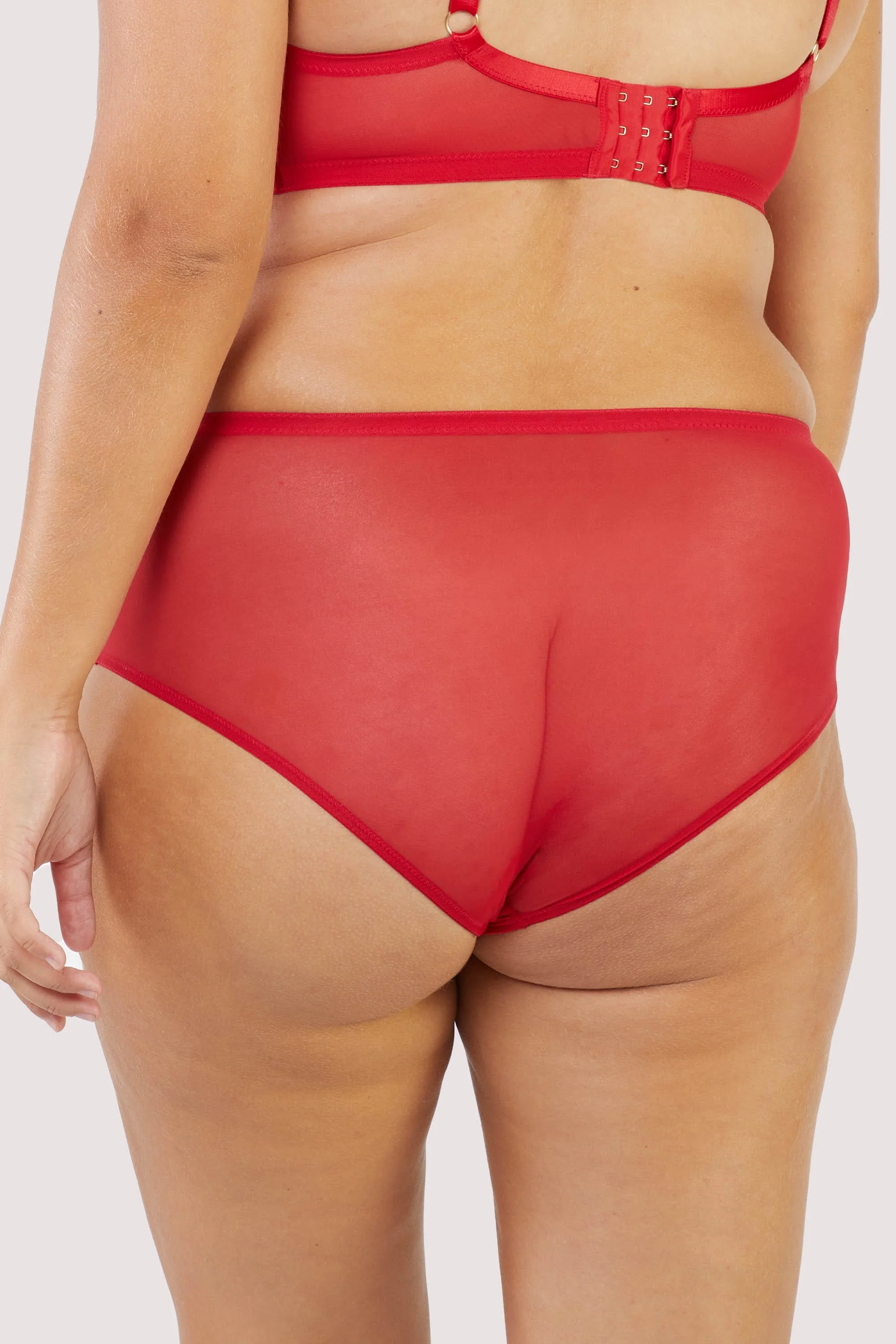 Kylie Red Lace Up High Waist Knicker - Image 3