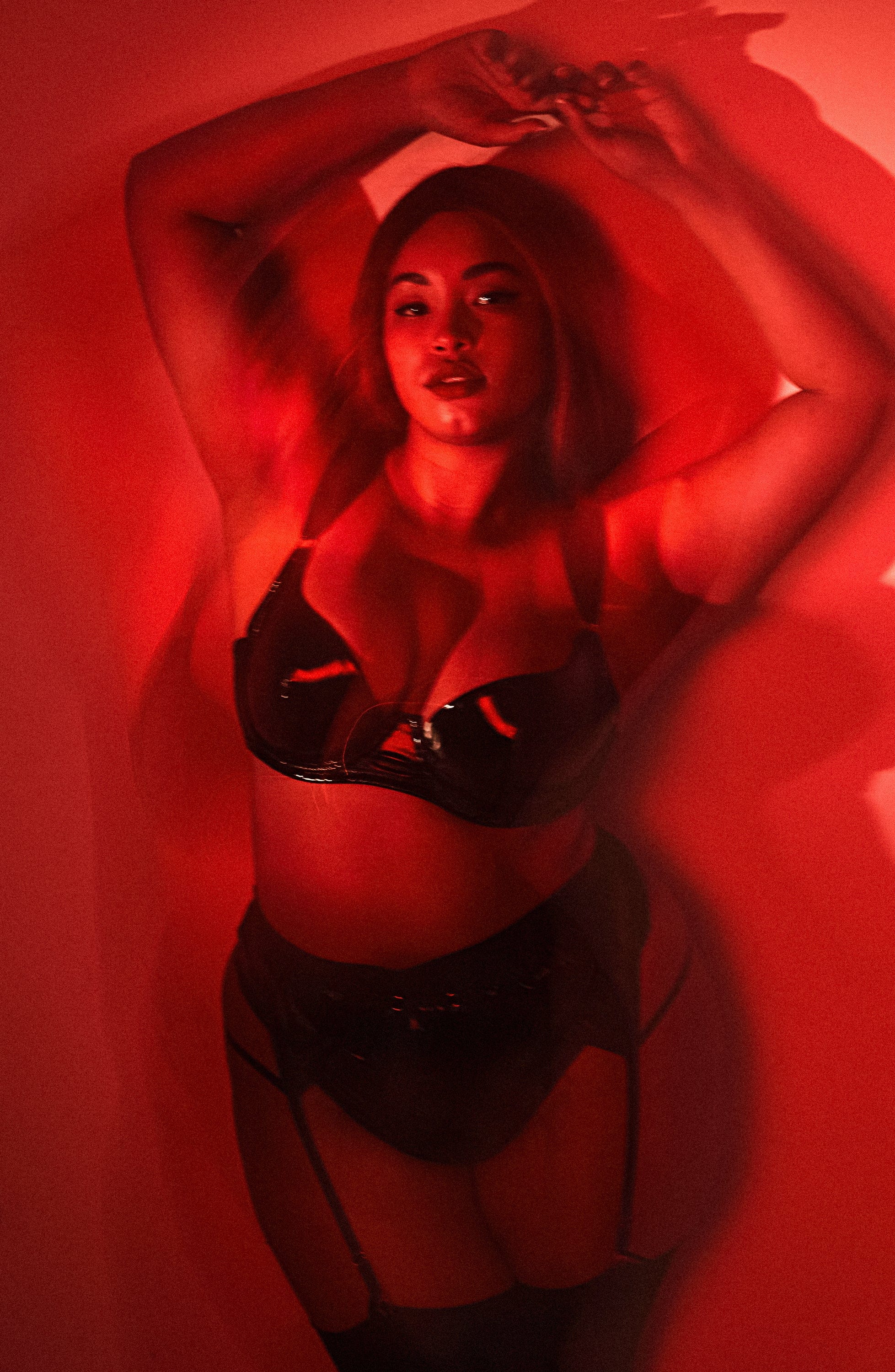 Maxine Black PVC High Waist Curve Brief