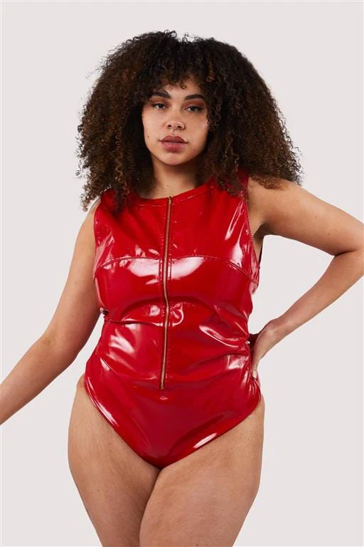 Hustler Maxine Red PVC Zip Front Body - Image 5