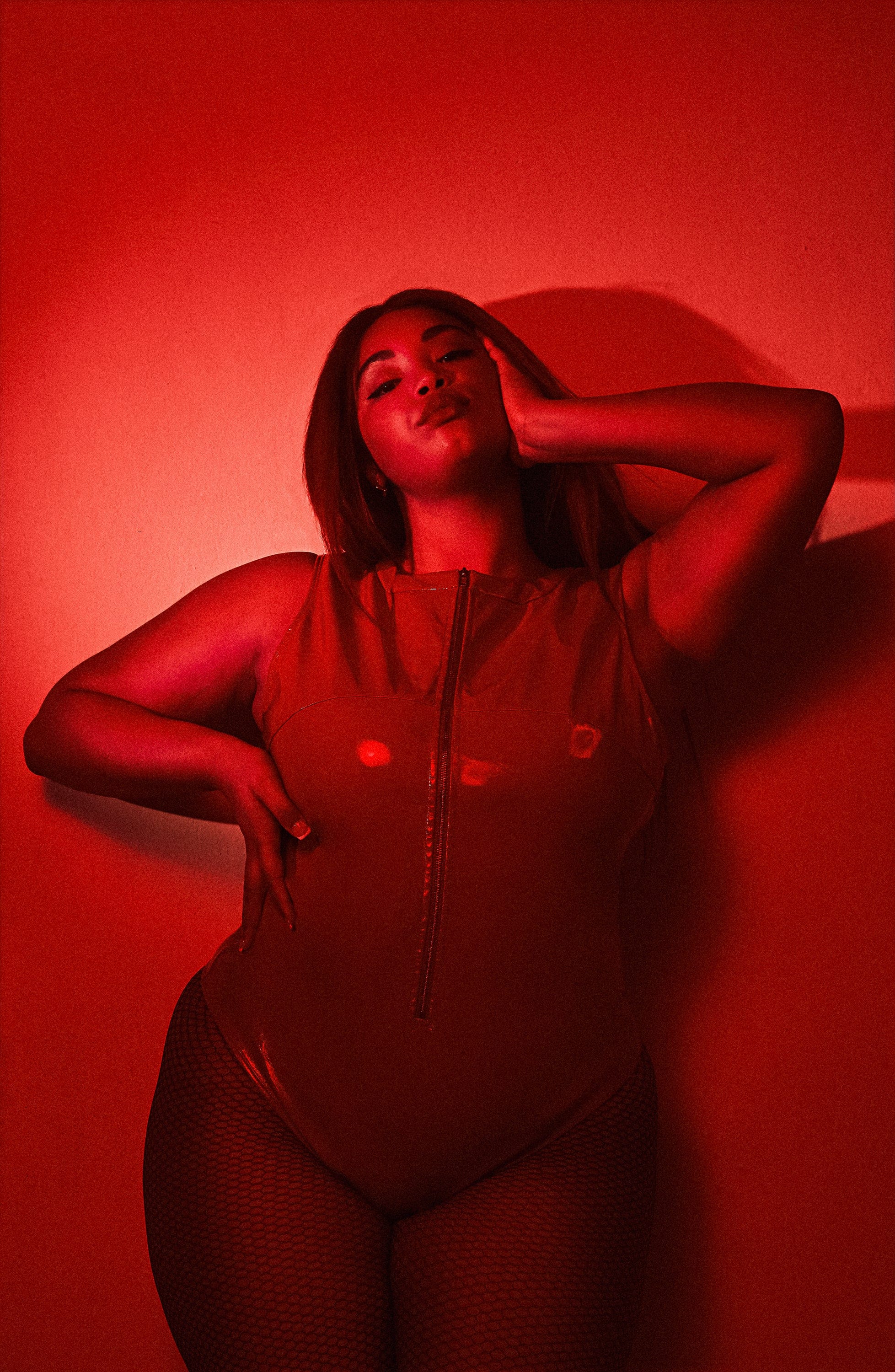 Hustler Maxine Red PVC Zip Front Body - Image 7