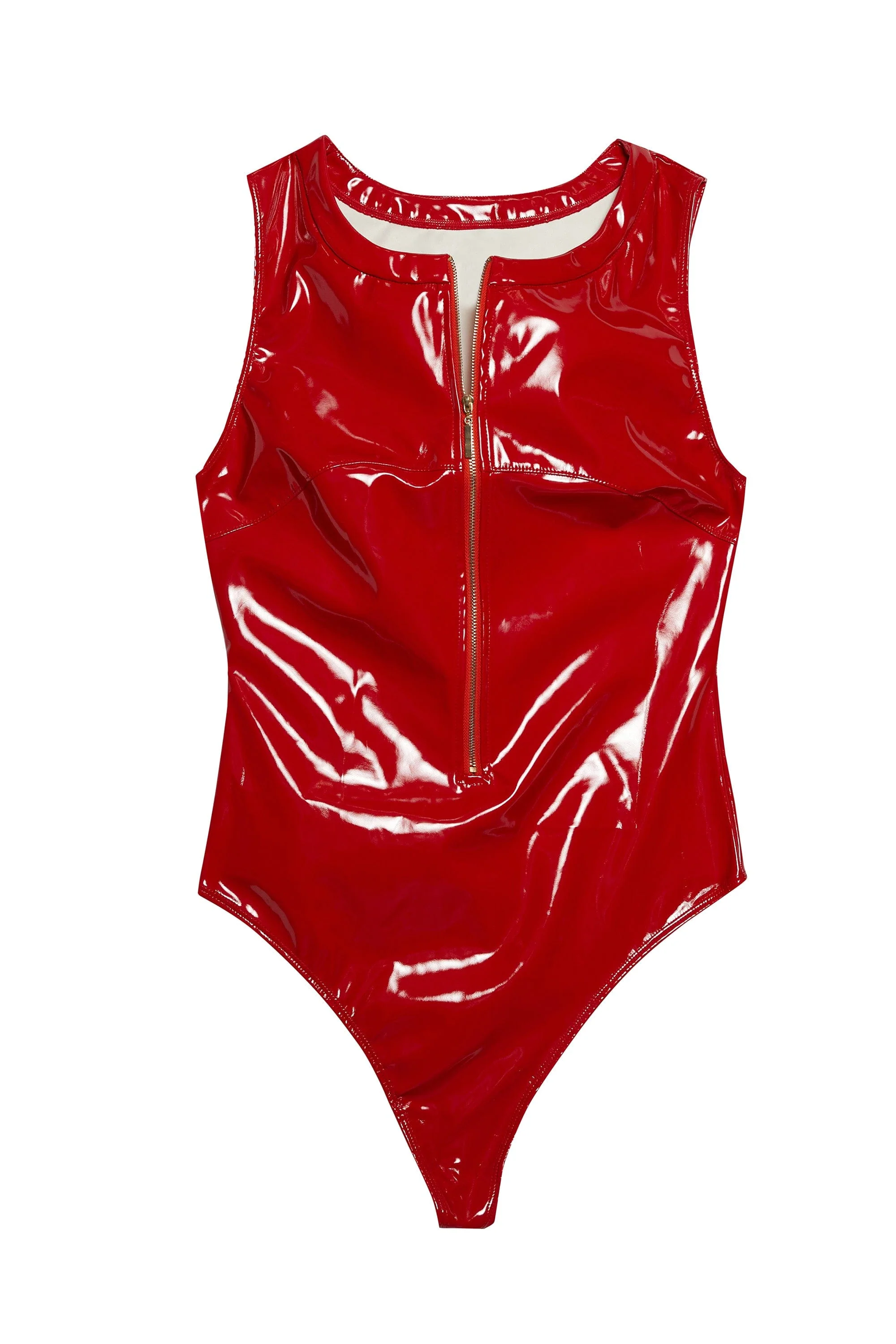 Hustler Maxine Red PVC Zip Front Body - Image 9
