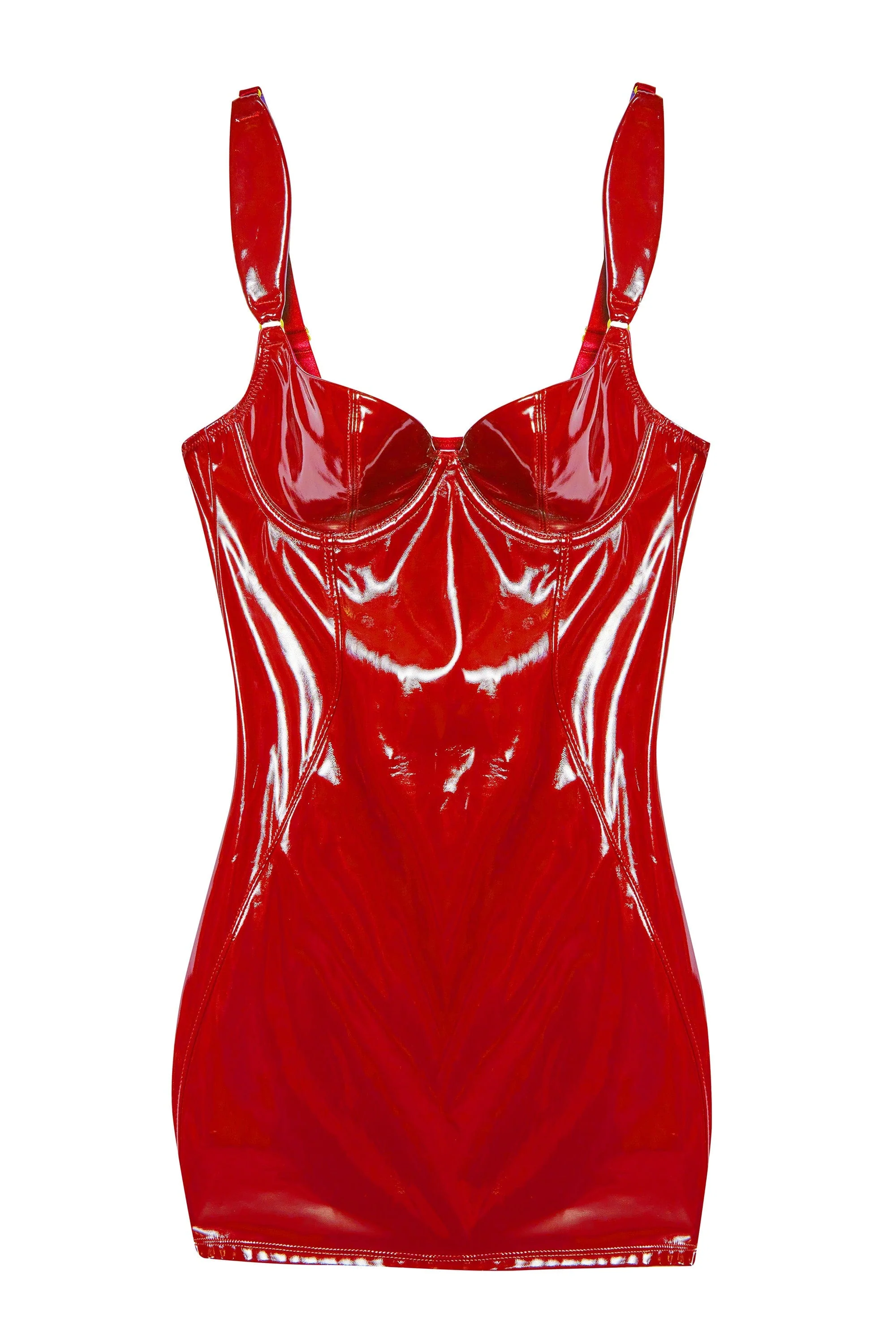 Hustler Maxine Red PVC Wired Dress - Image 10