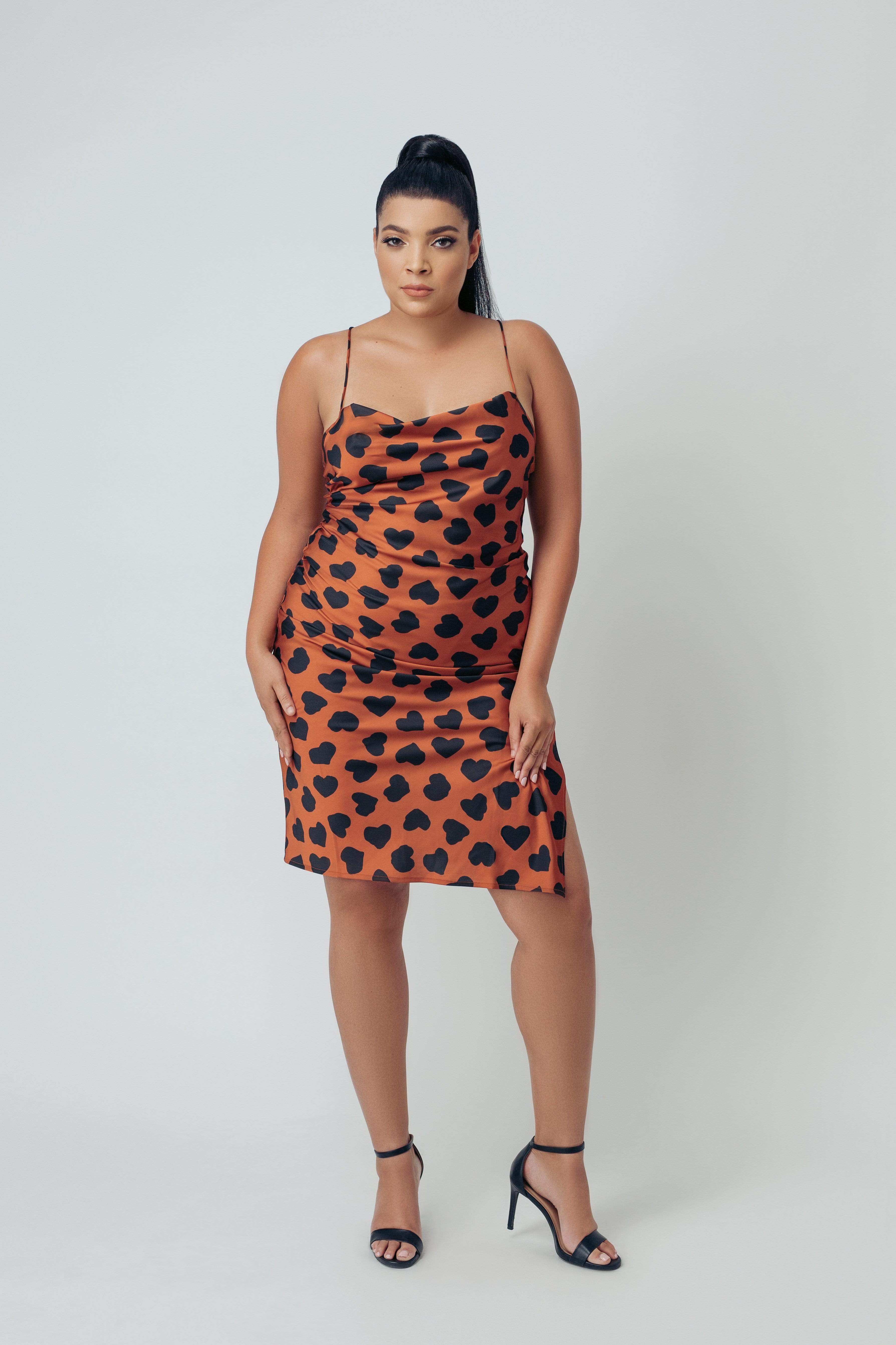 Kilo Brava Heart Satin Cowl Midi Slip Dress - Image 3