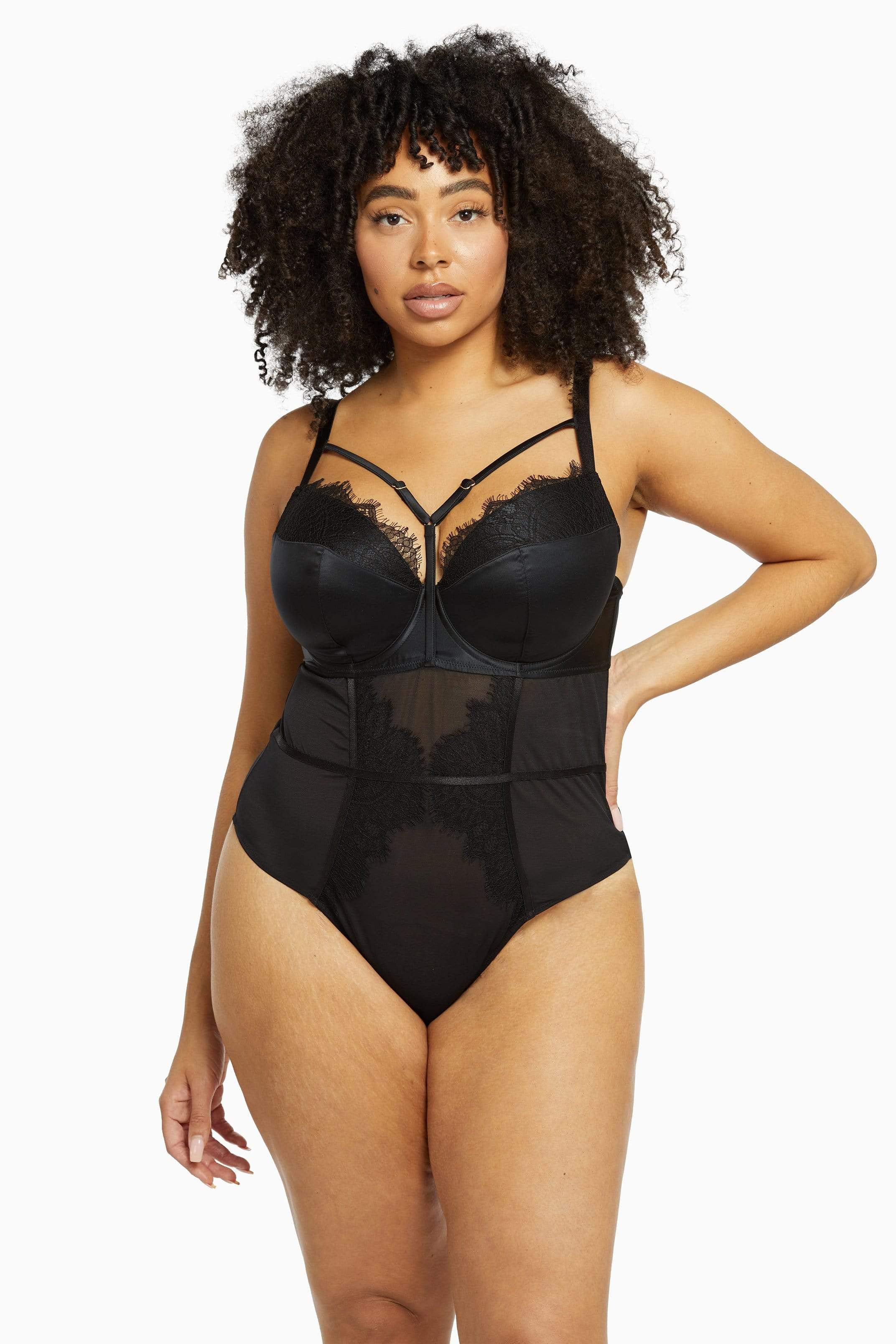 Lia Padded Overbust Strap Curve Mesh Body - Image 2