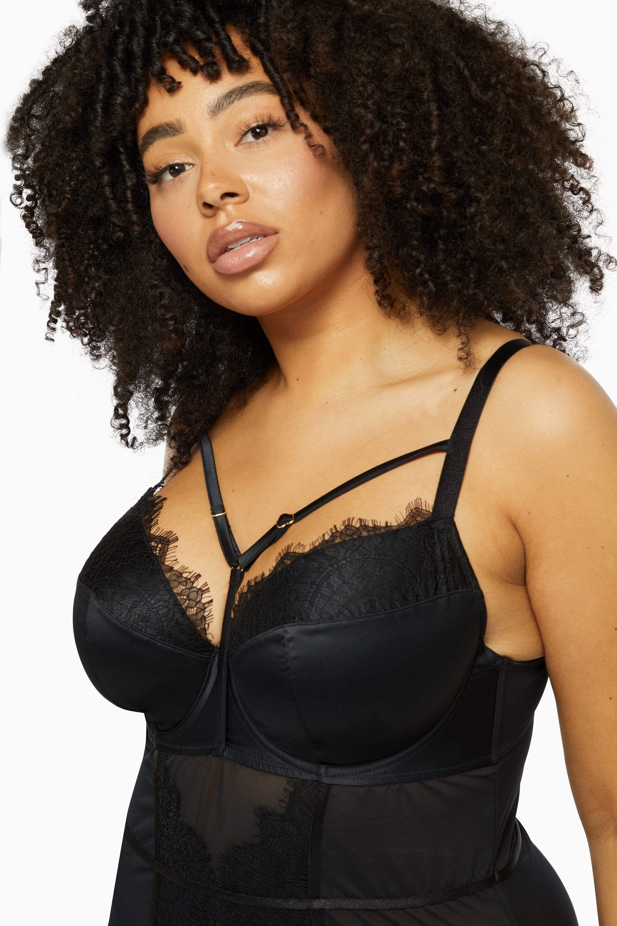 Lia Padded Overbust Strap Curve Mesh Body - Image 4