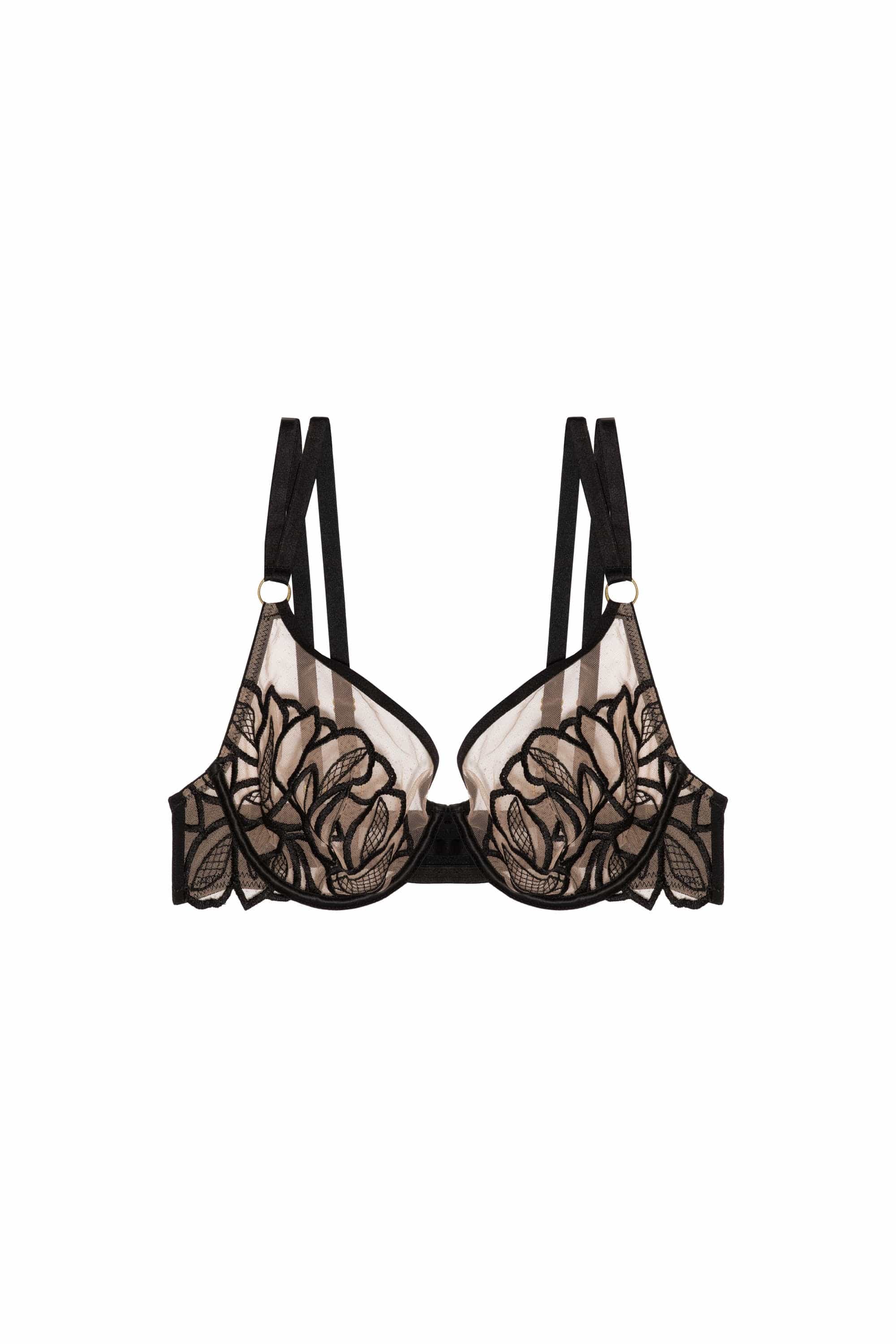 Lilith Black Graphic Embroidery Bra - Image 9