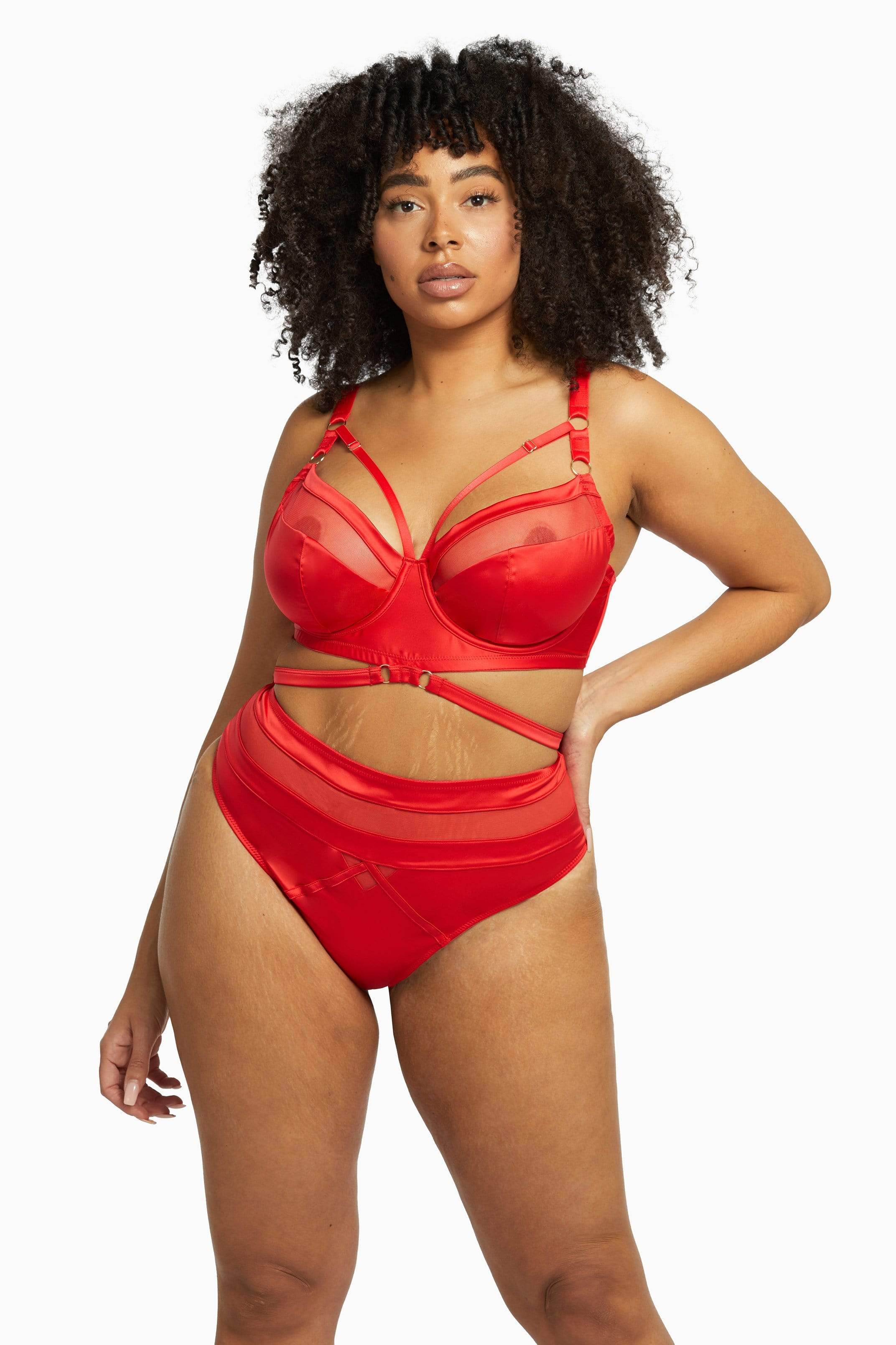 Playful Promises Madeleine Red Bondage Bra - Image 13