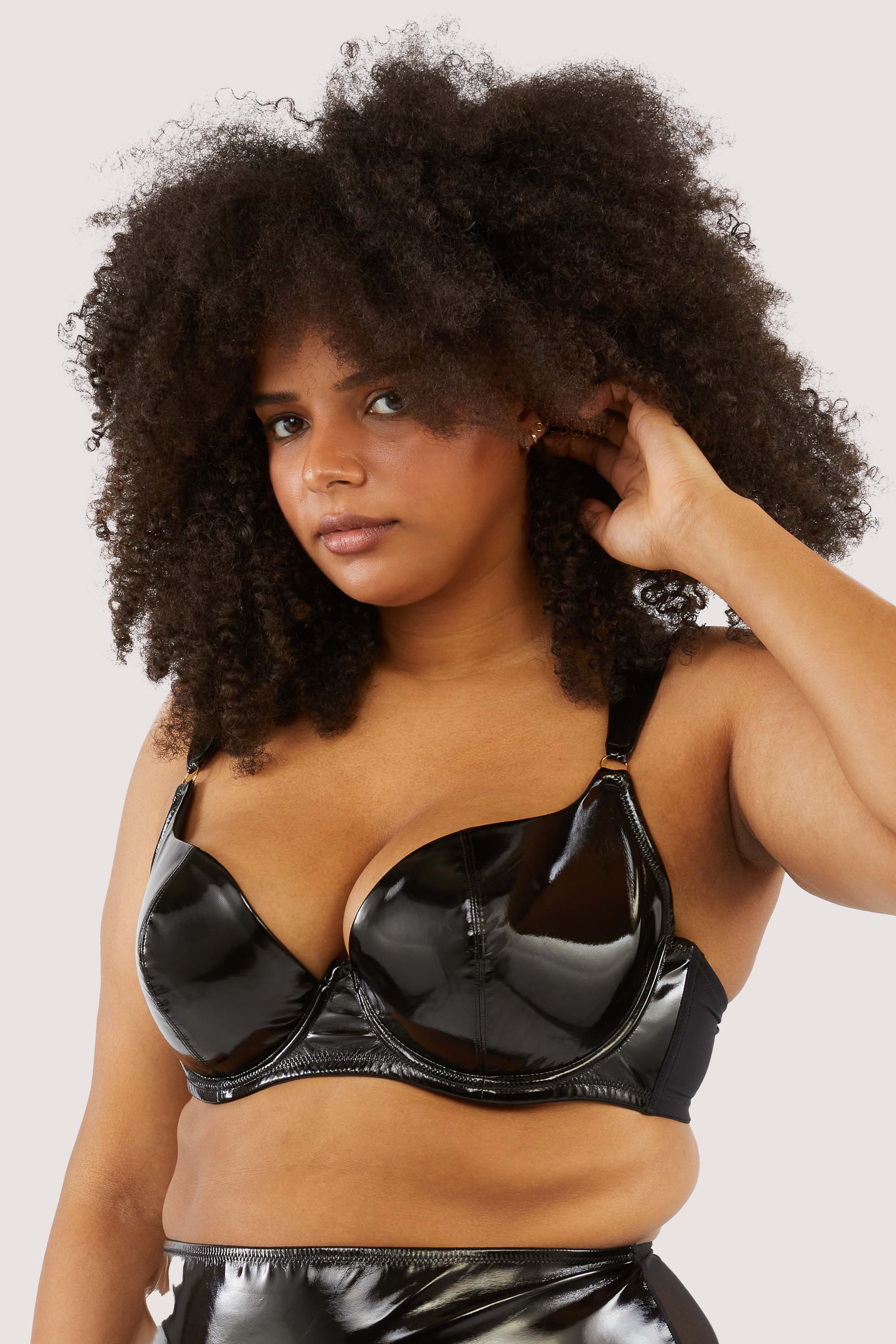Maxine Black PVC Plunge Bra - Image 6