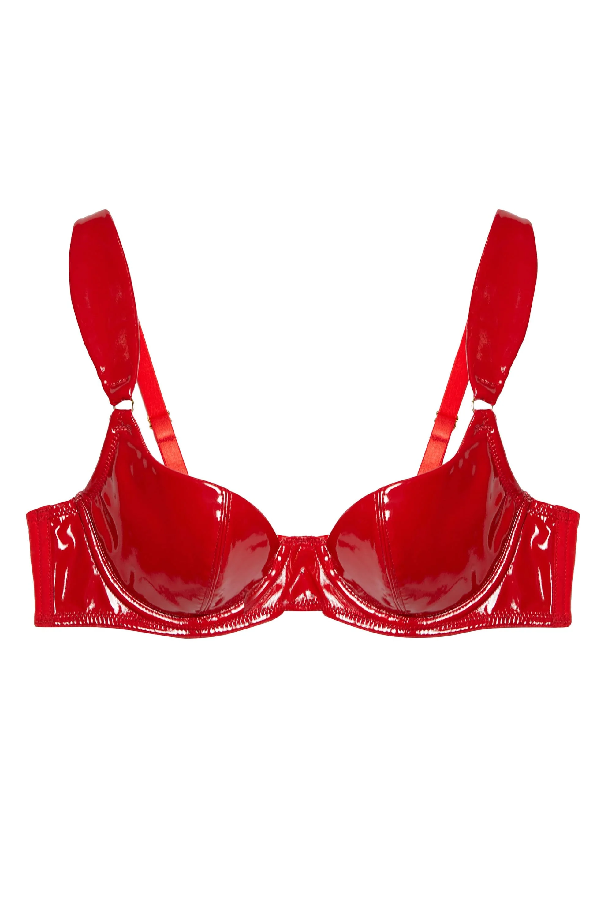 Maxine Red PVC Plunge Bra - Image 10