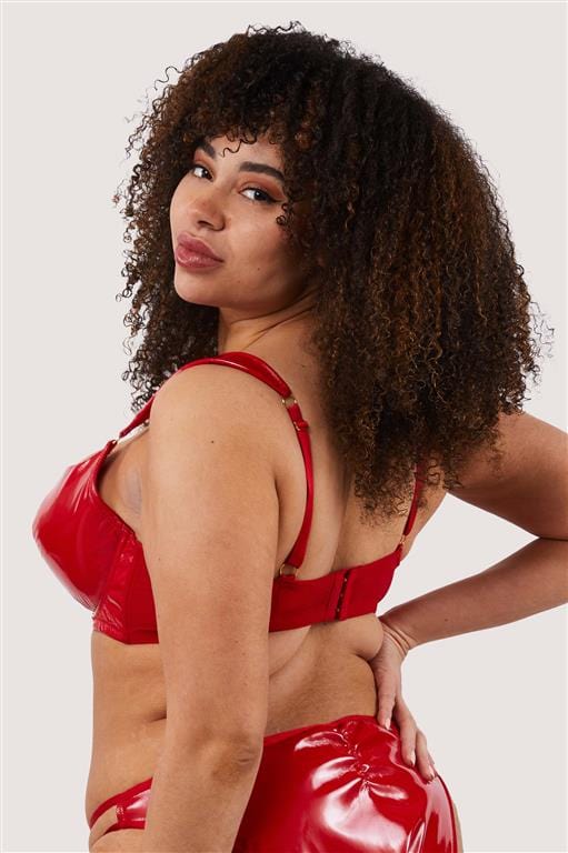 Maxine Red PVC Plunge Bra - Image 7