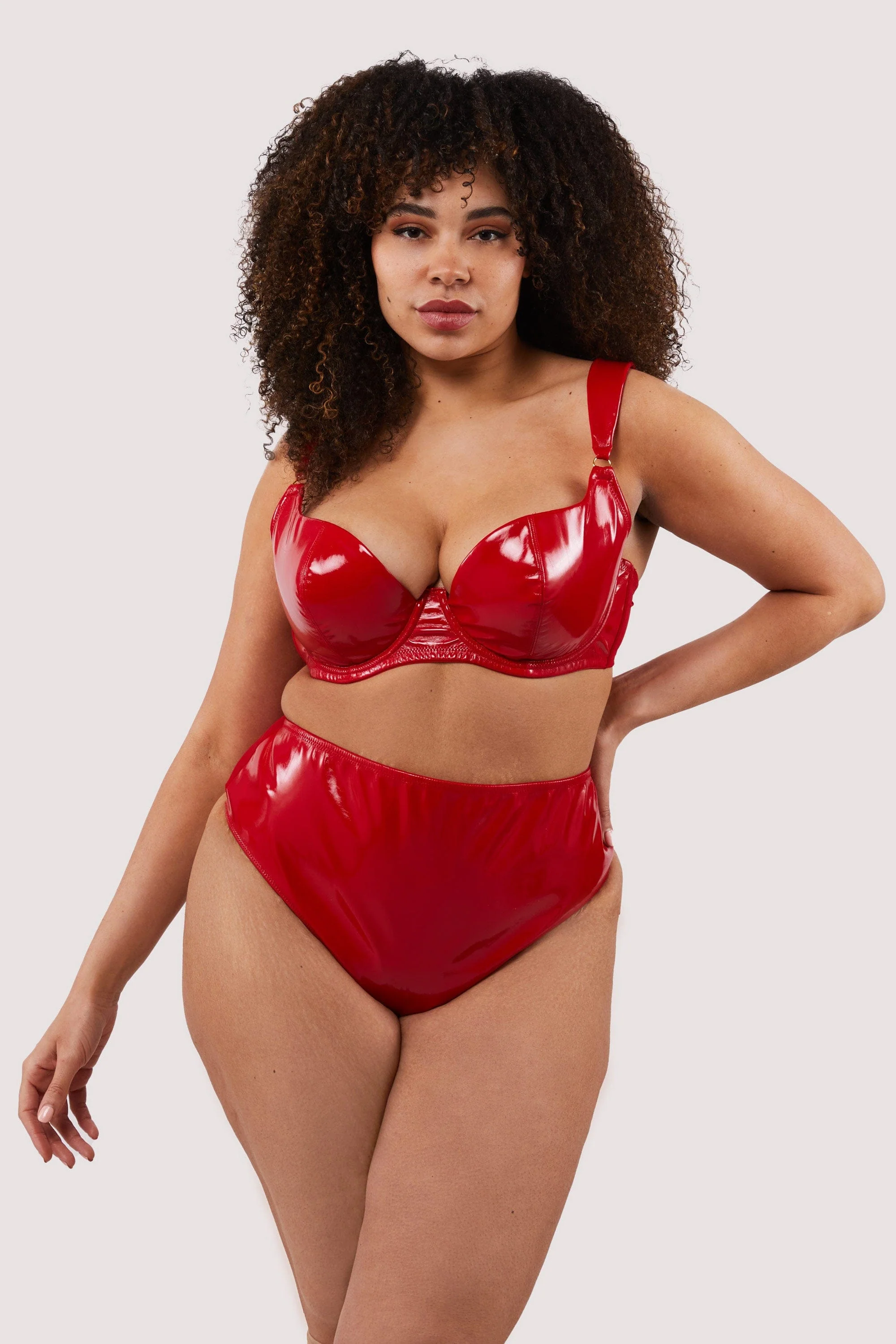 Maxine Red PVC Plunge Bra - Image 8