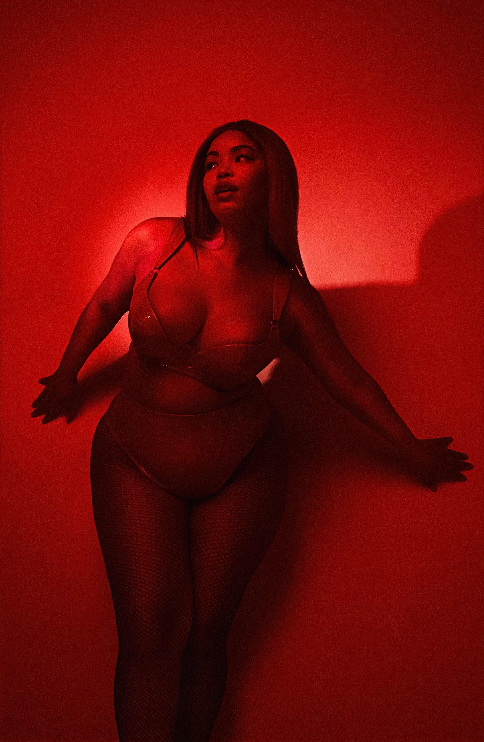 Maxine Red PVC Plunge Bra - Image 9