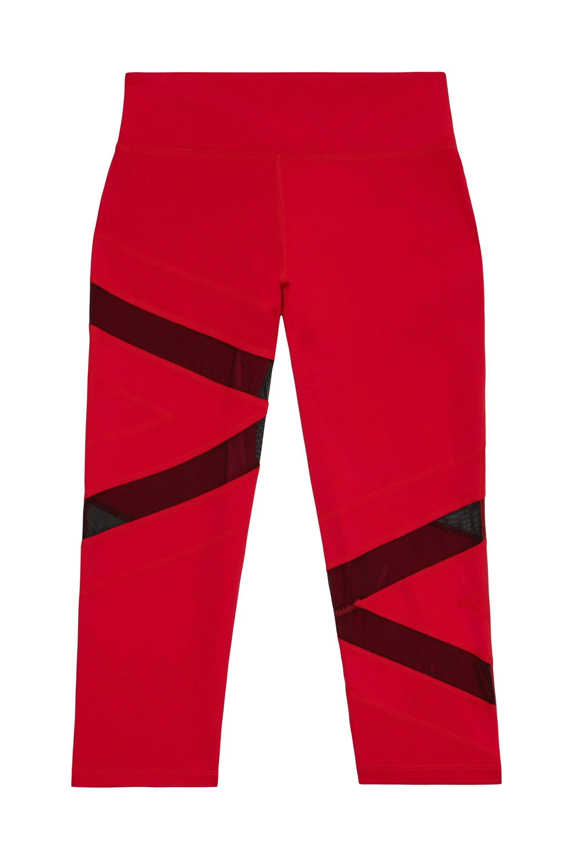 Wolf & Whistle Mesh Panel Crop Leggings Red - Image 3