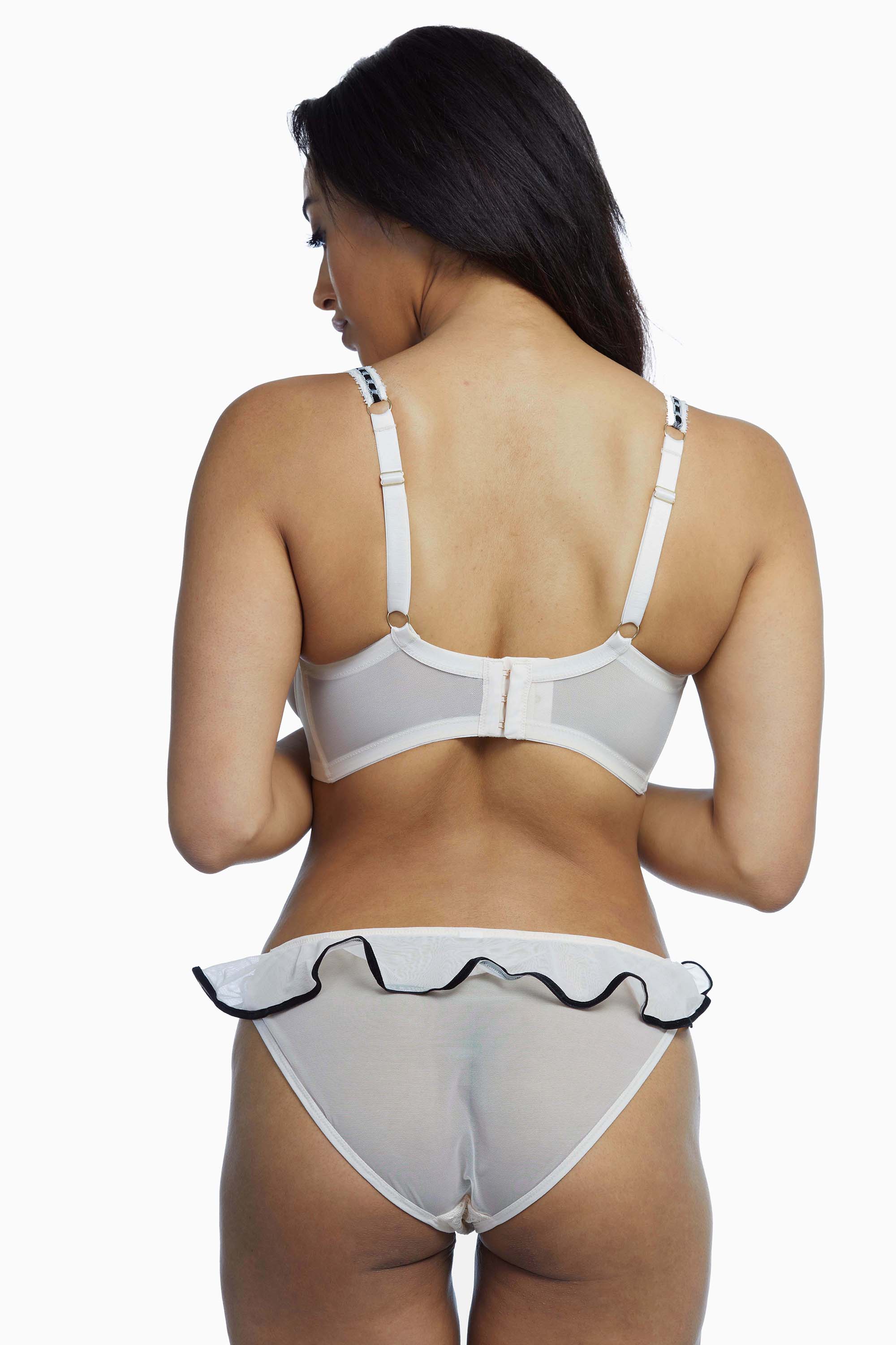 Monica Peach Ribbon Slot Lace Bra - Image 9