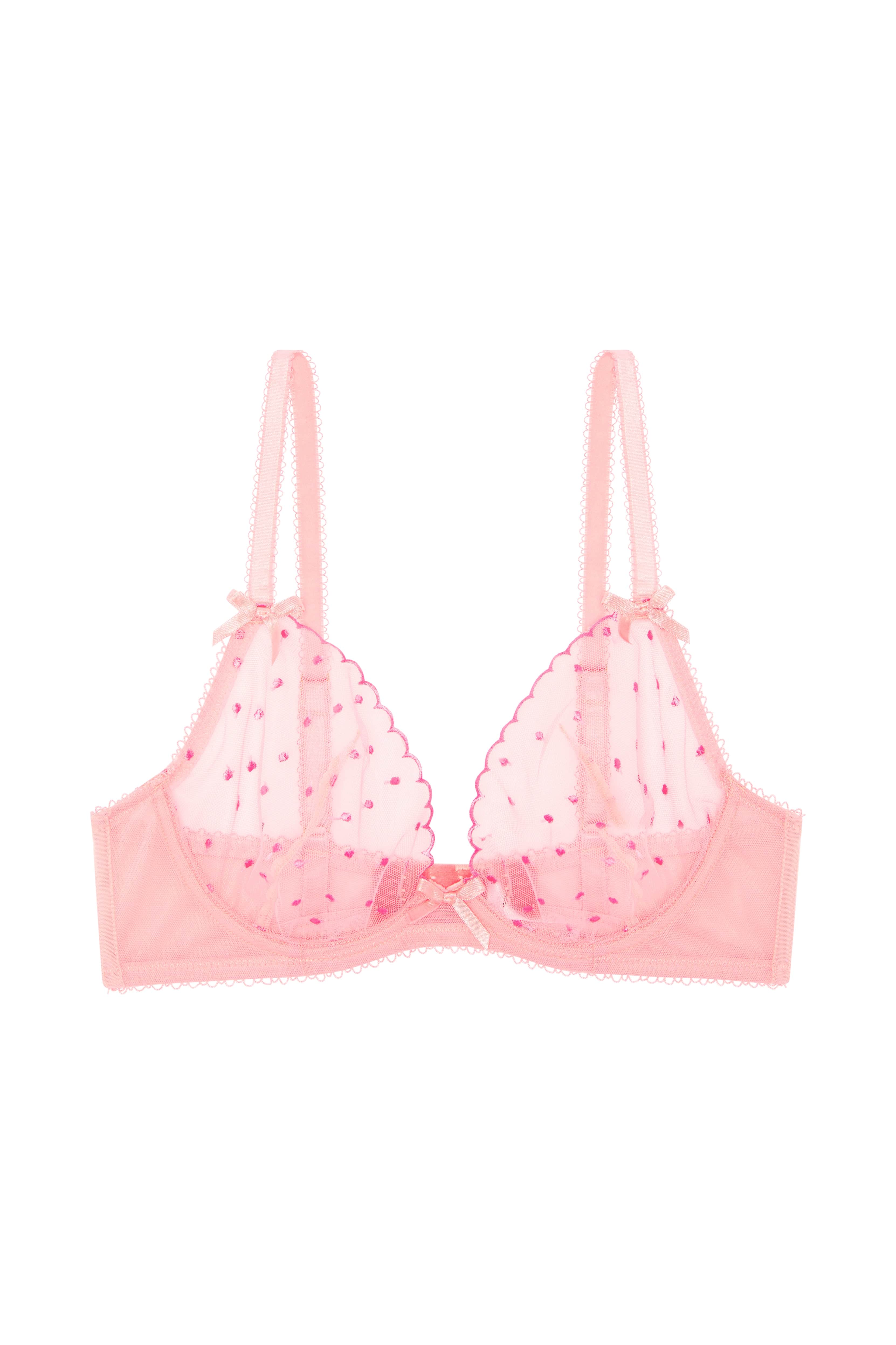 Nico Dotty Pink Sheer Mesh Plunge Bra - Image 6