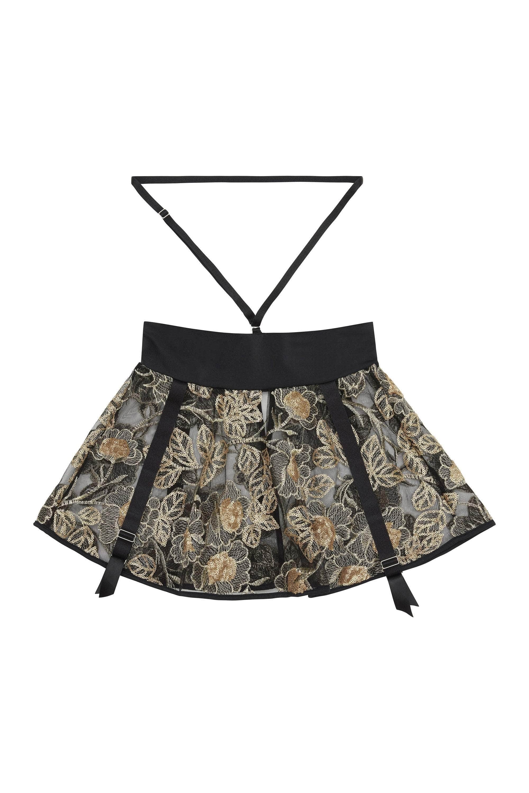 Peek & Beau Caia Gold Suspender Harness Skirt Sequin - Image 3