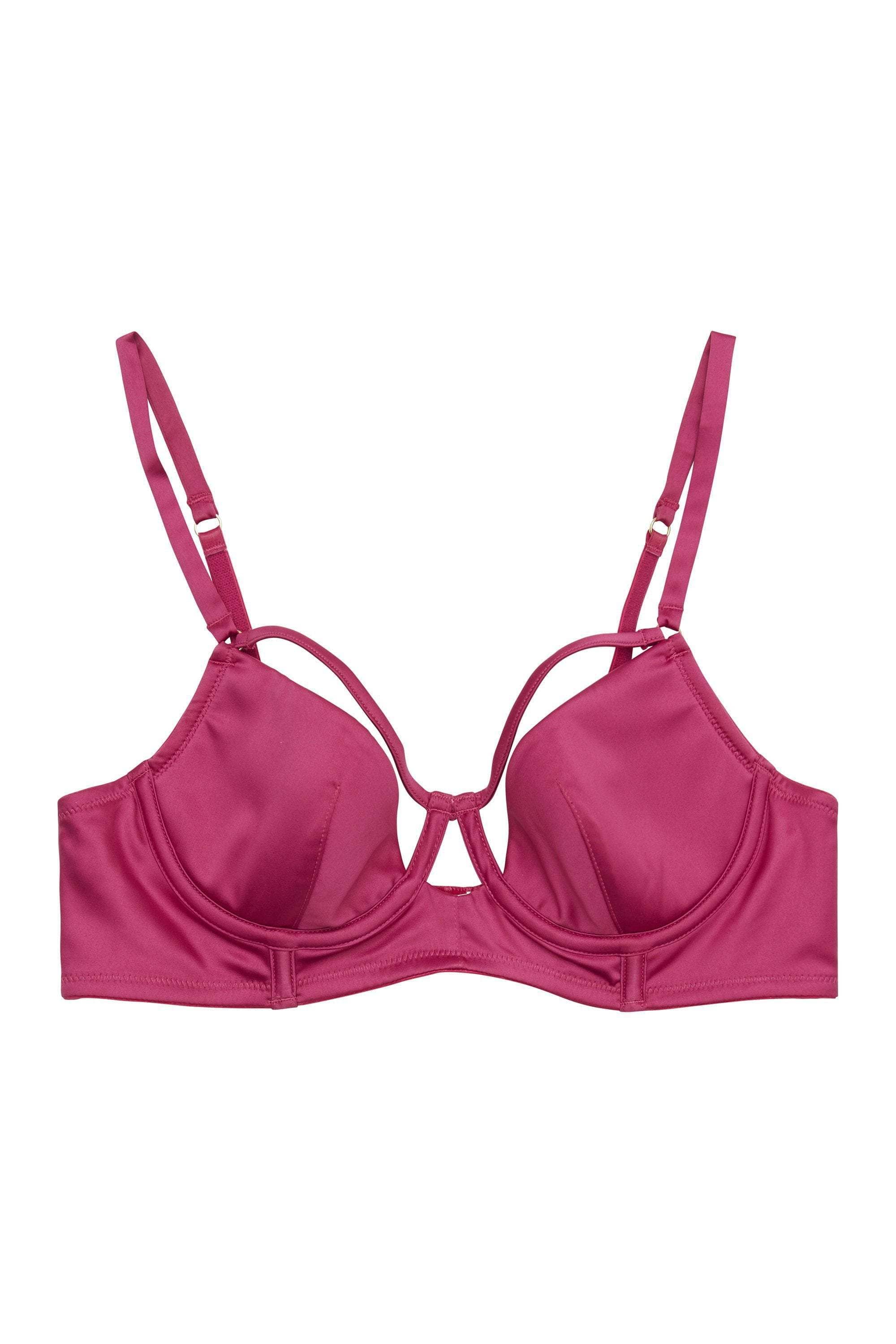 Peek & Beau Dani Magenta Strappy Satin Bra - Image 2