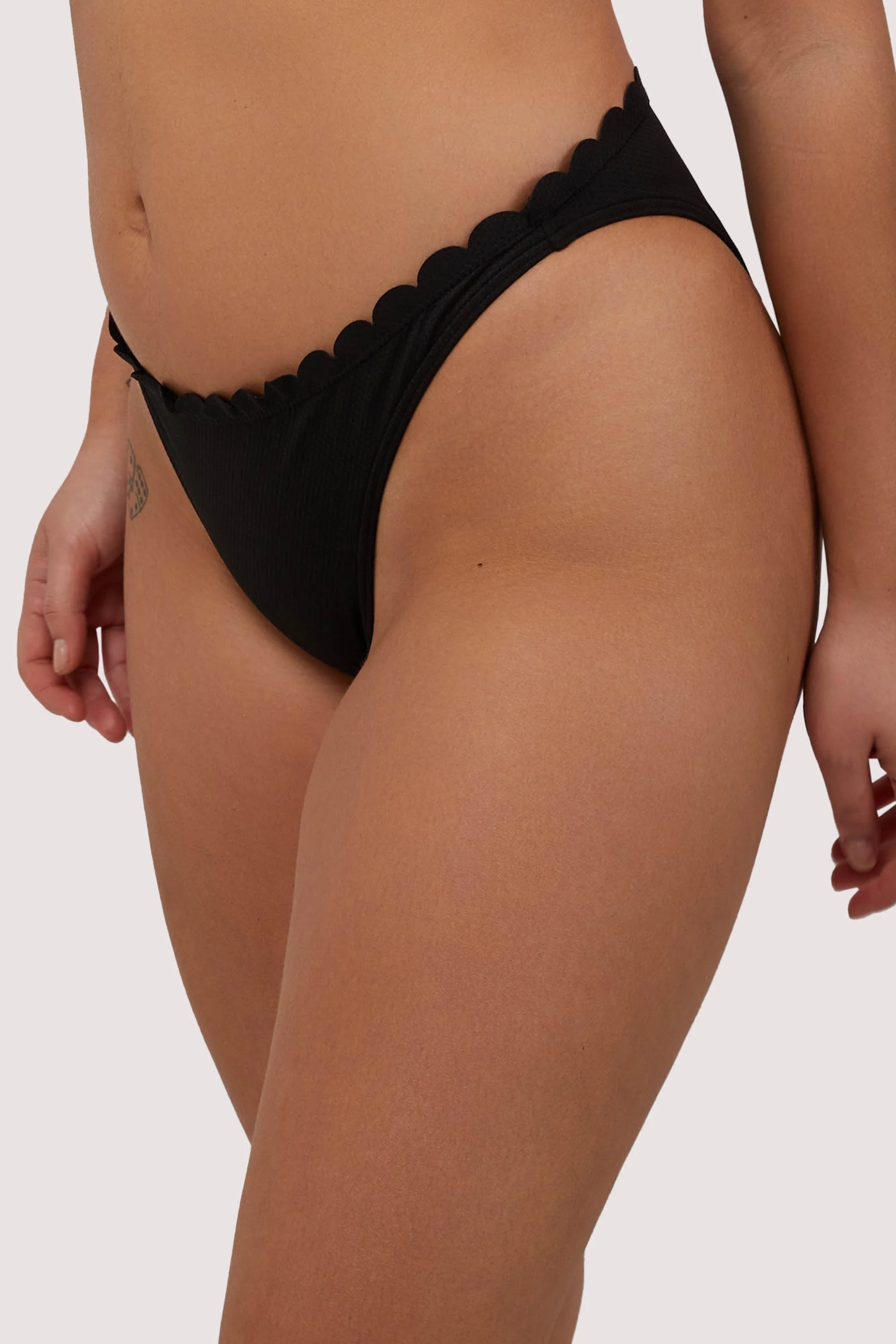 Sophia Mix & Match Black Scallop High-Leg Bikini Bottom - Image 4