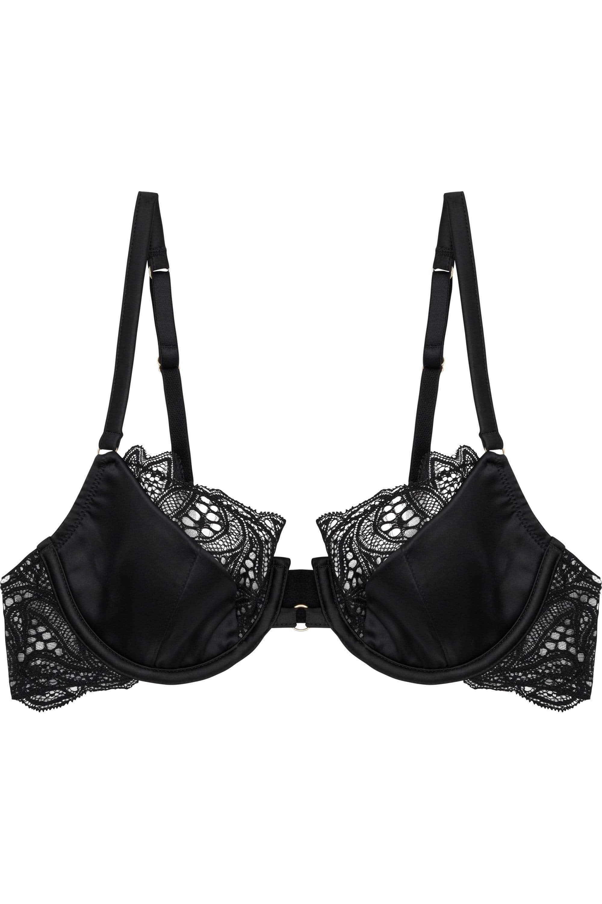 Peek & Beau Ida Satin sling & lace bra with ring detail A - D - Image 2