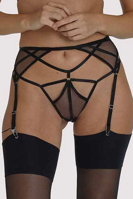 Penny Black Multi Strap Cut Out Mesh Suspender - Image 6