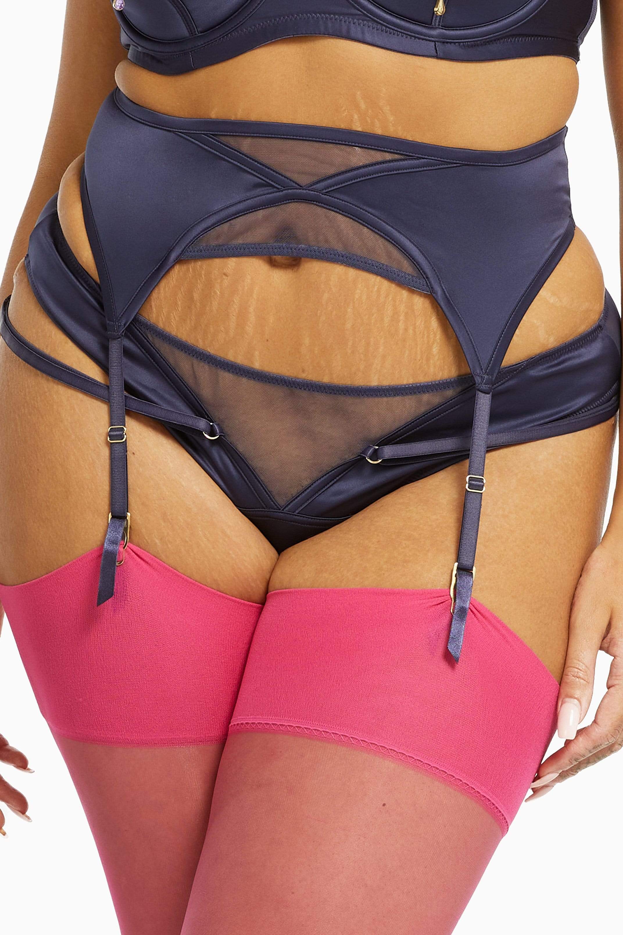 Playful Promises Philly Tulip Satin Suspender Belt - Image 5