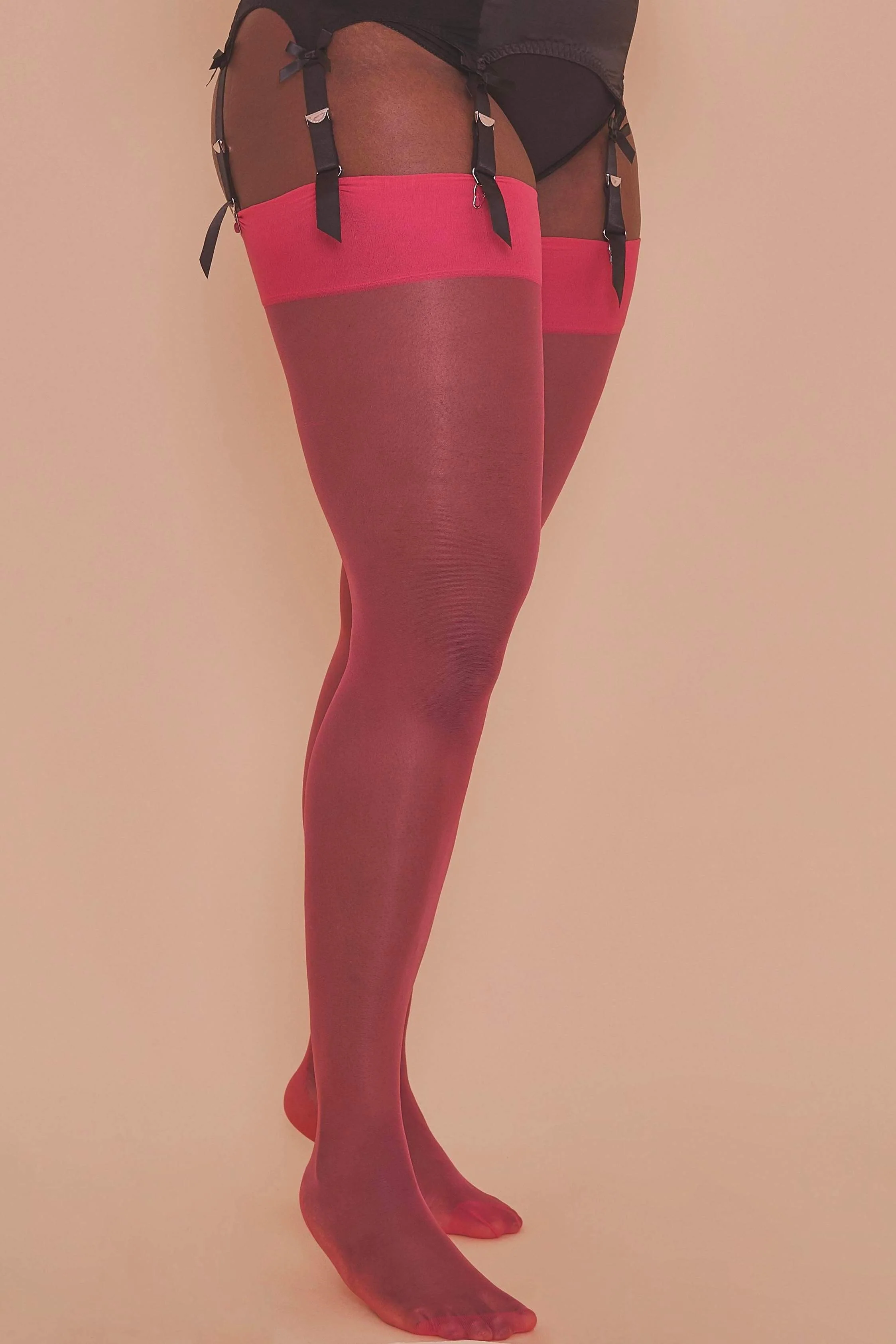 Pink Peacock Seamed Stockings - Image 4
