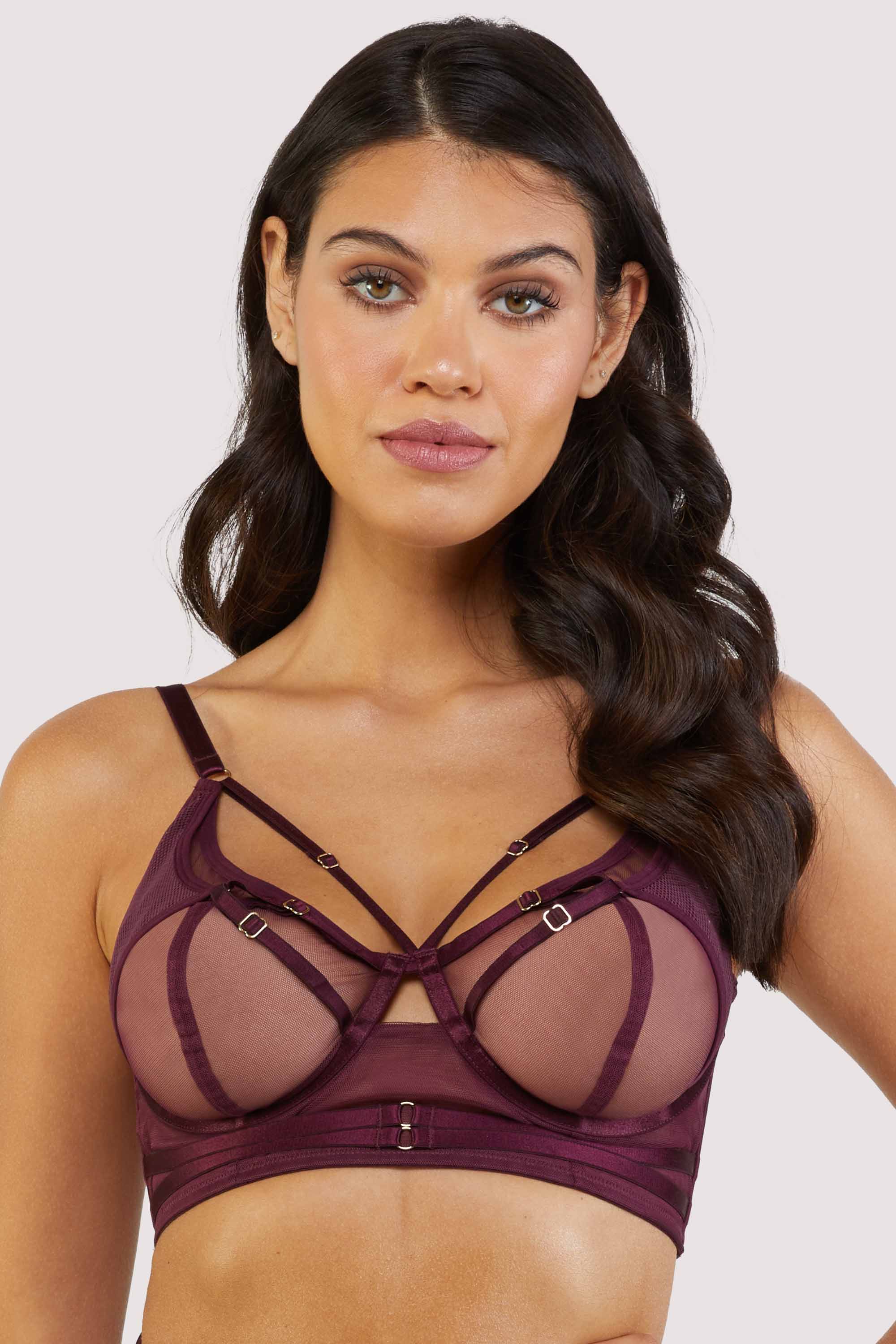Eddie Wine Crossover Balconette Bra - Image 5