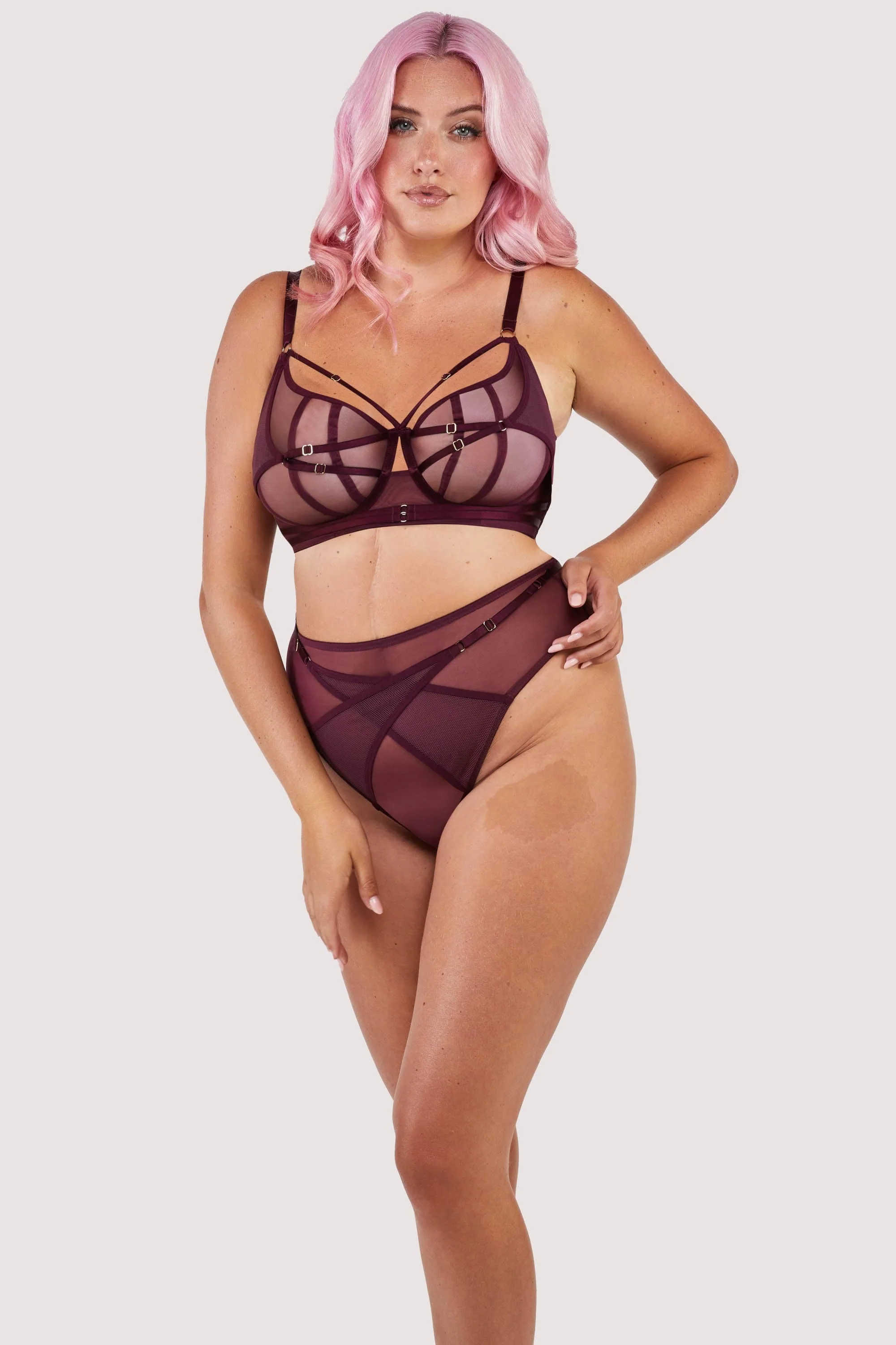 Eddie Wine Crossover High Waist Brief - Image 9