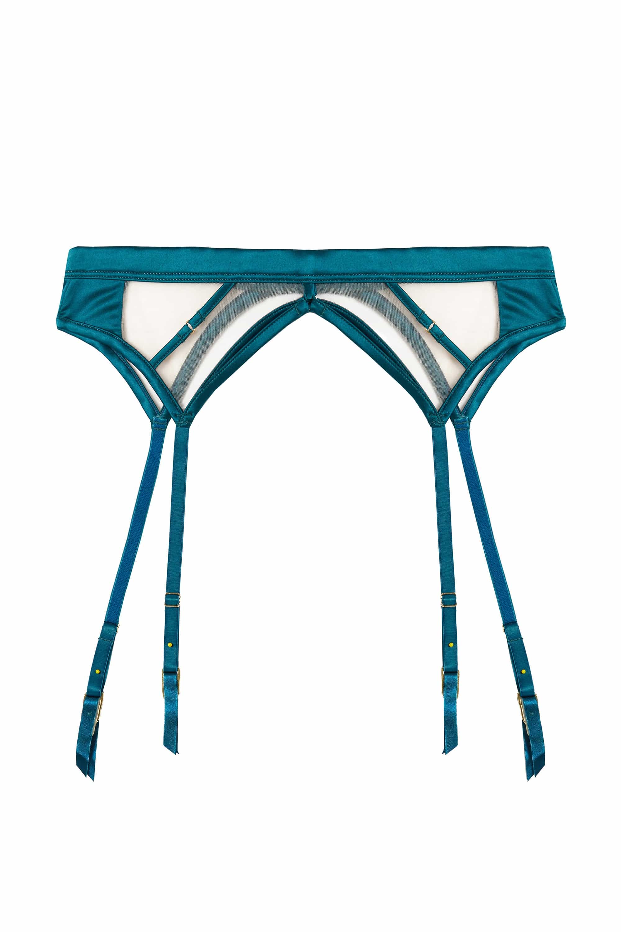 Ramona Teal Strap Detail Illusion Mesh Suspender - Image 8