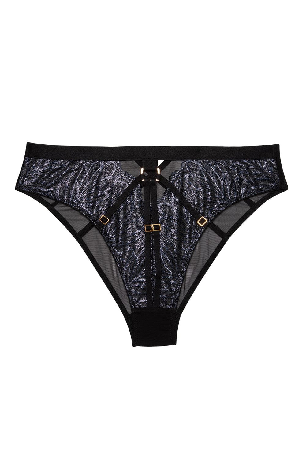 Tabitha Black Wet-look Lace High Waist Brief - Image 7
