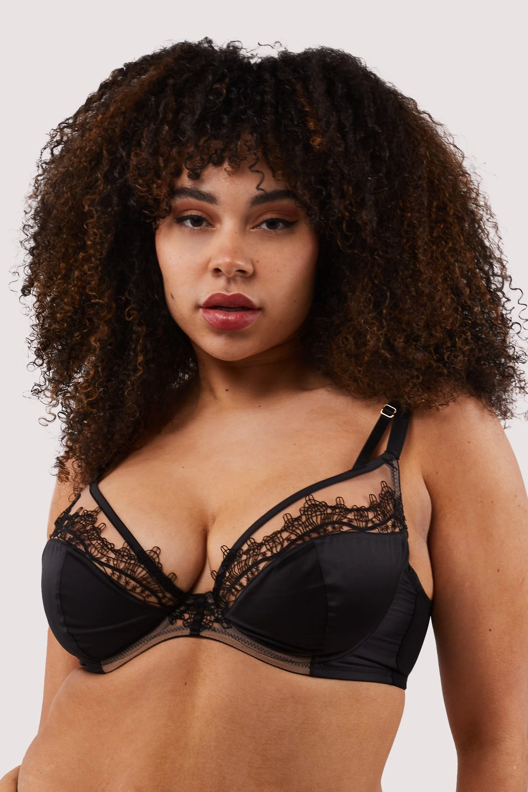 Wren Black Lace and Illusion Mesh Bra - Image 12