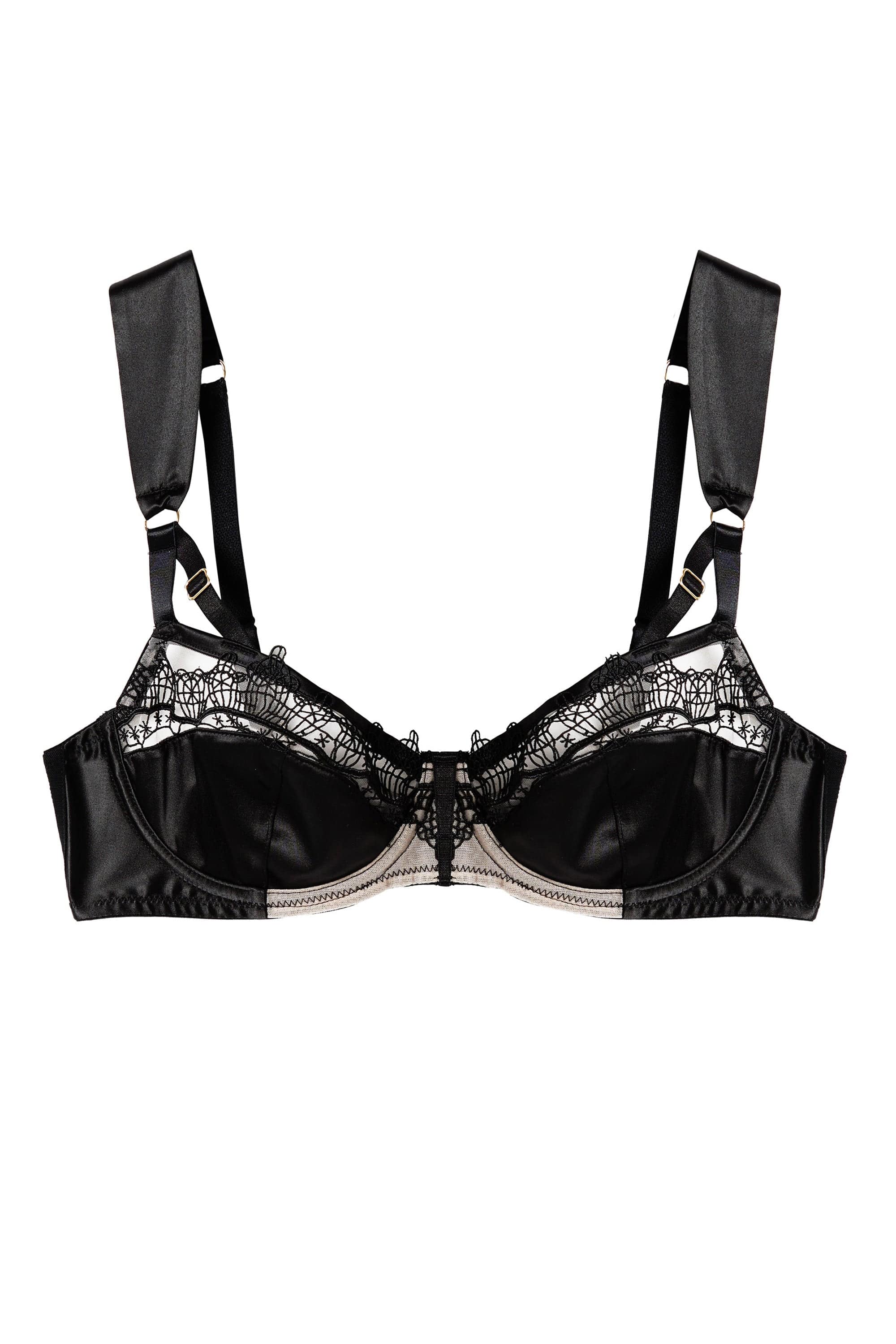 Wren Black Lace and Illusion Mesh Bra - Image 15