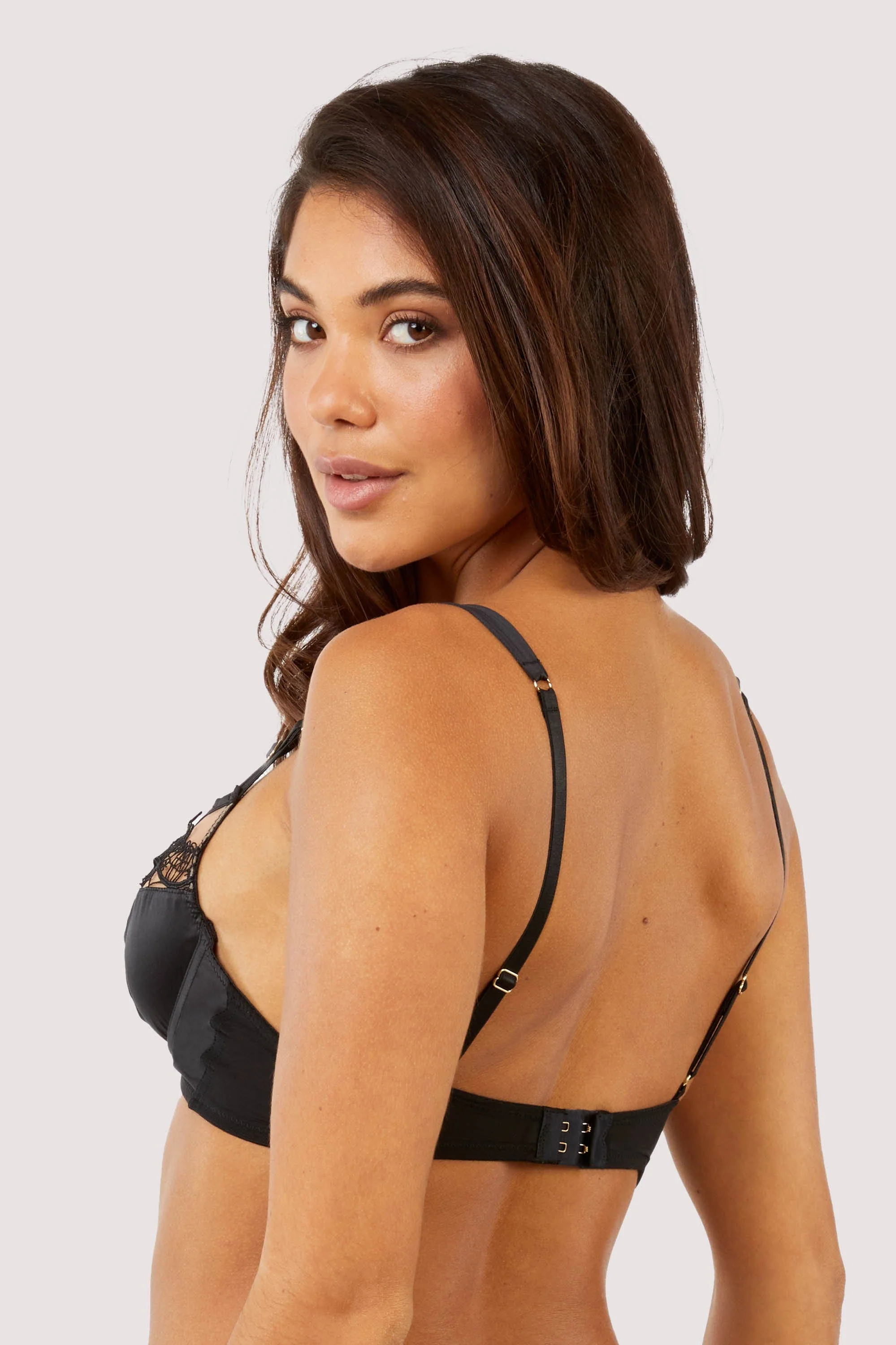 Wren Black Lace and Illusion Mesh Bra - Image 7